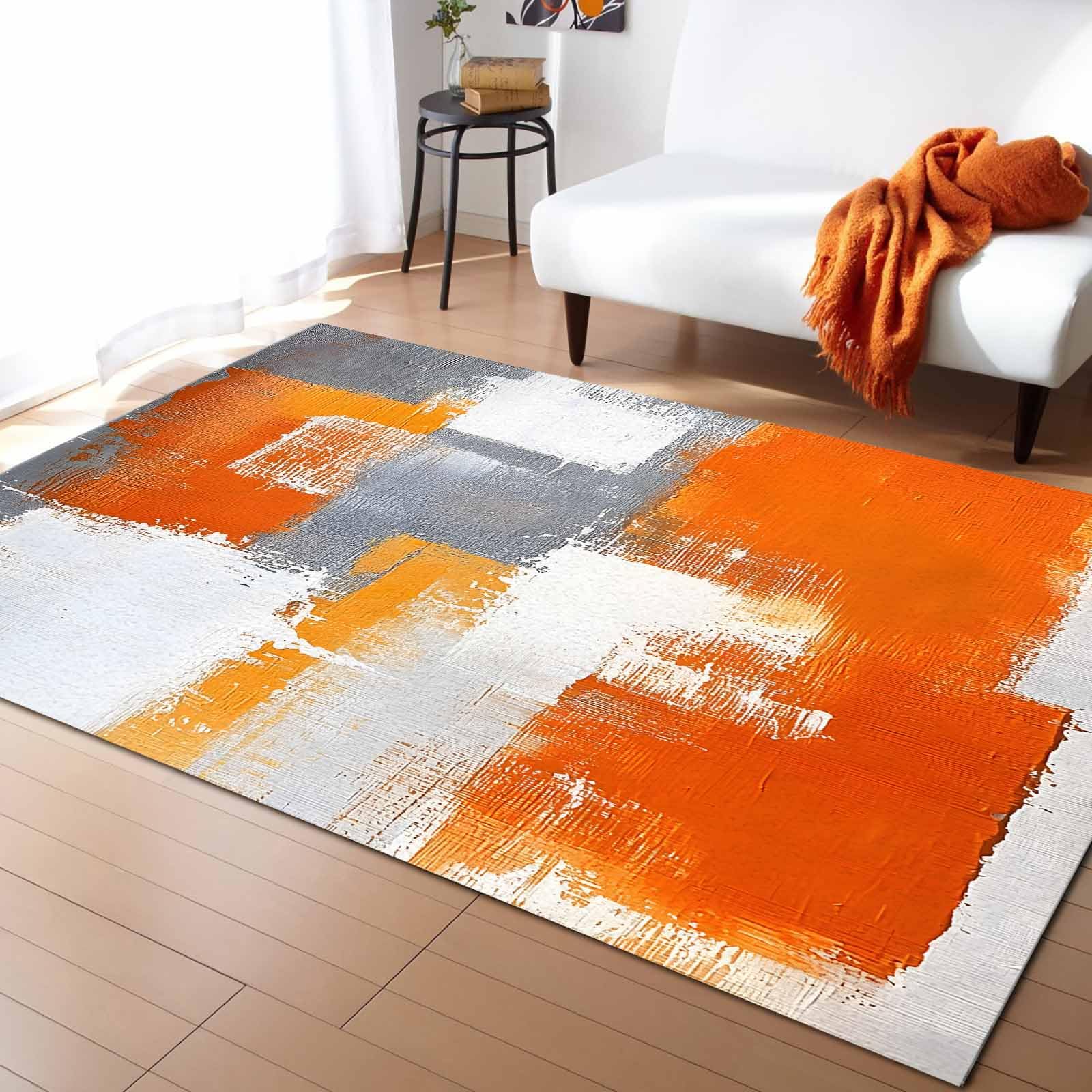 Burnt Orange Shag Area Rug 2'8