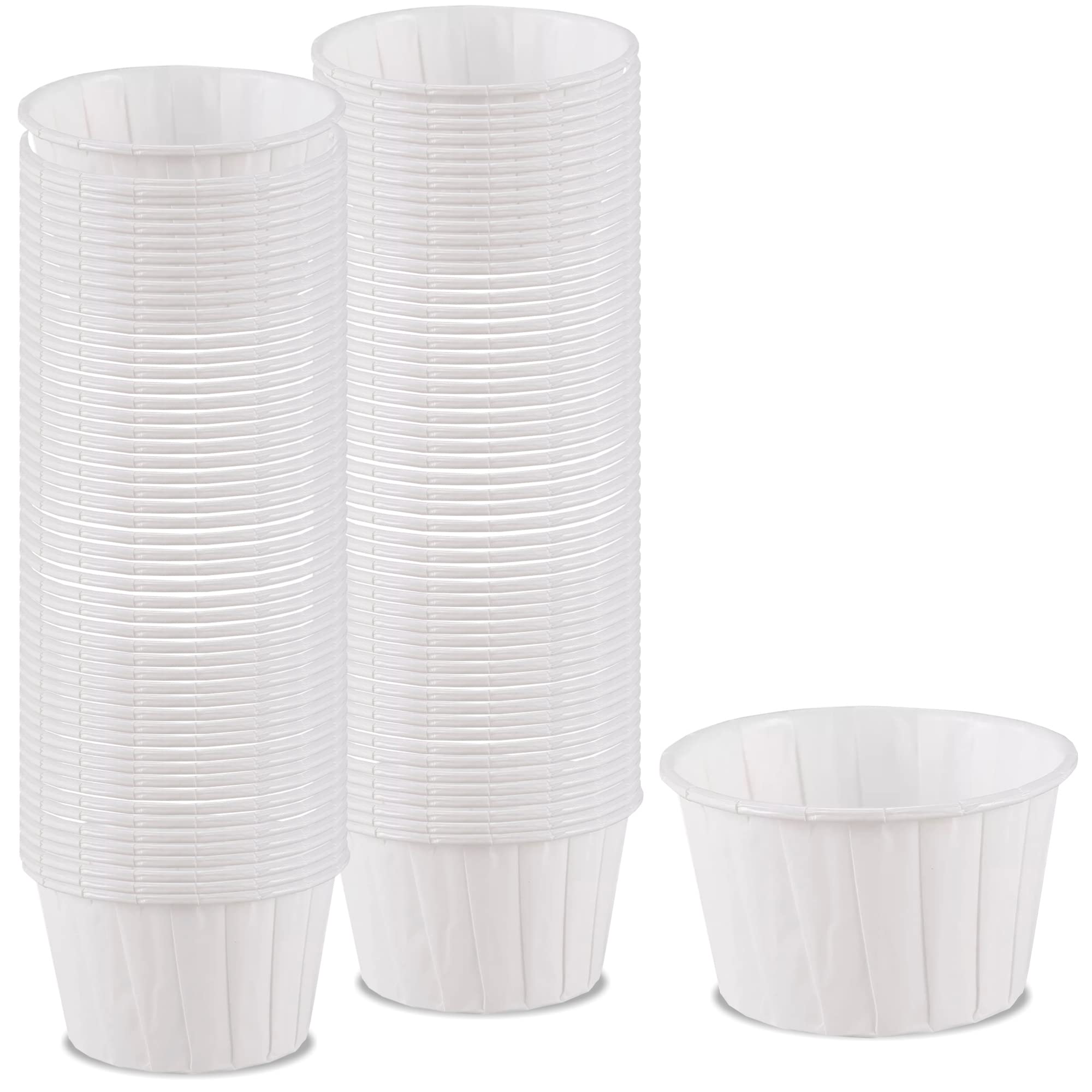 4 oz White Paper Cups – 500 Pack Disposable Soufflé & Dessert Containers | Eco-Friendly Compostable Baking Cups for Cupcakes, Mousse, Pudding – Perfect for Parties, Catering & Home Baking