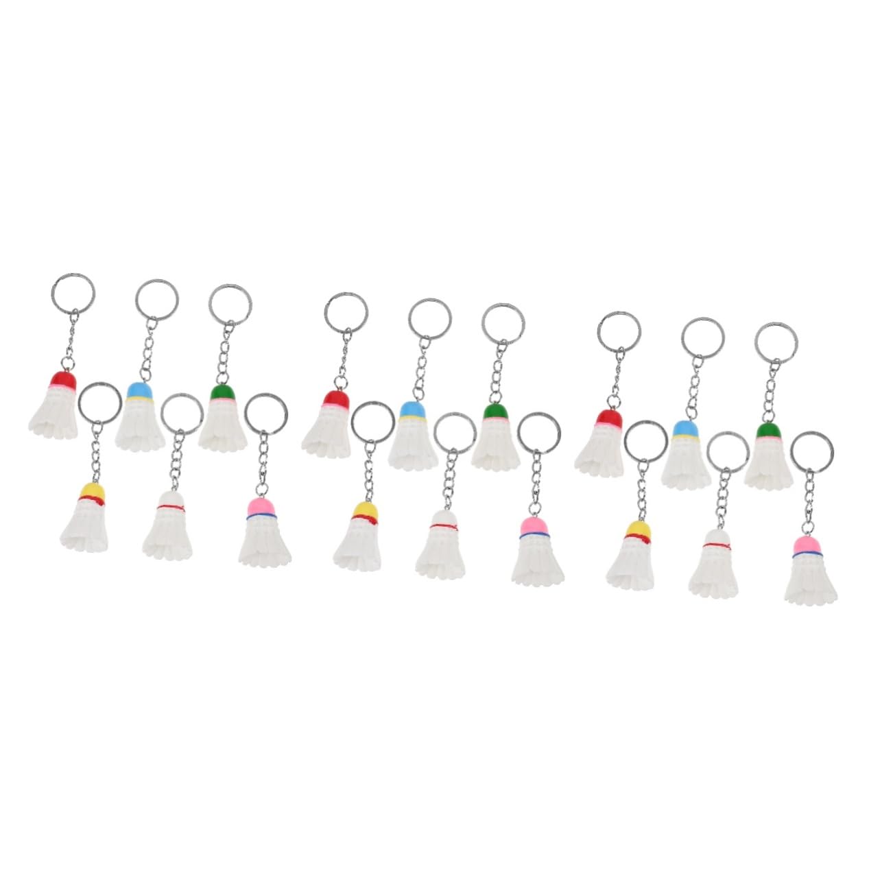 GOOHOCHY 18 Pcs Badminton Keychain Set for Women - Resin Badminton Key Rings with Plastic Keychains - Perfect for Sports Lovers, Gifts & Bag Accessories
