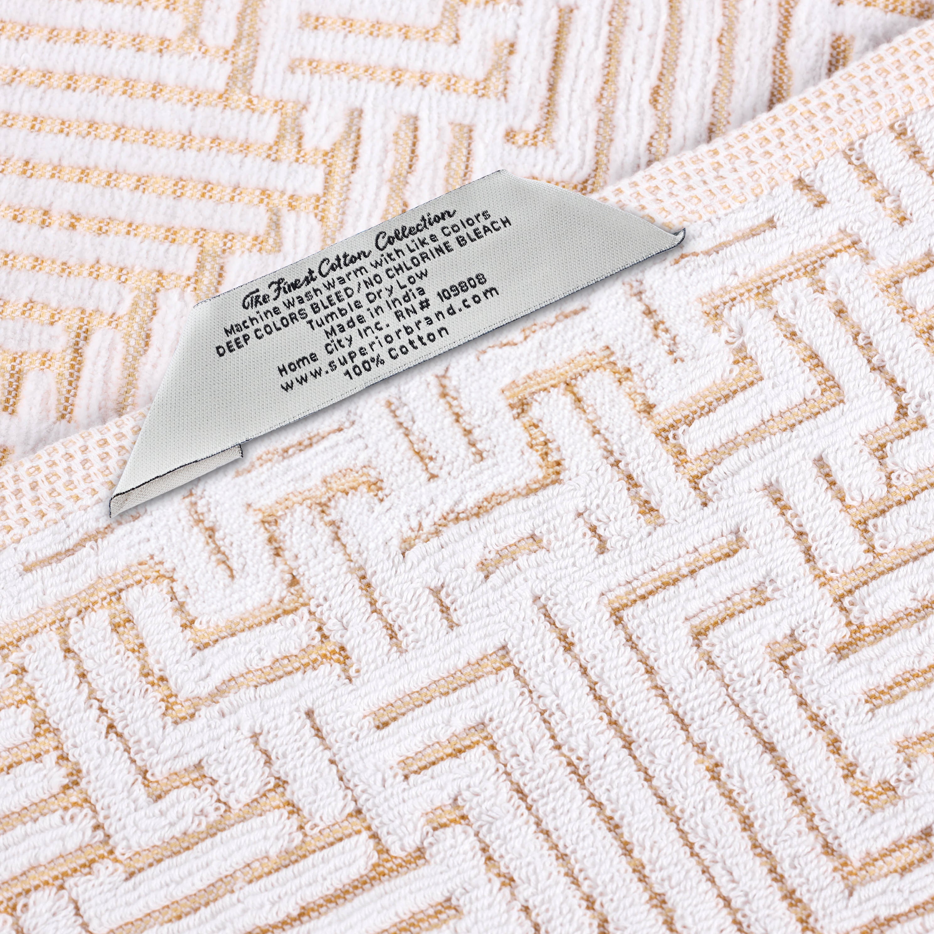 Premium Cotton Modern Geometric Jacquard Plush Face Towel Washcloth Set of 12 - Soft Bath & Spa Essentials for Gentle Skin Care & Luxury Home Decor