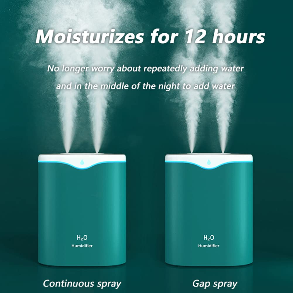 2L Ultrasonic Humidifier with Essential Oil Diffuser - Dual Nozzle, Night Light & Whisper Quiet Operation for Bedroom, Office & Nursery | Aromatherapy Air Moisturizer