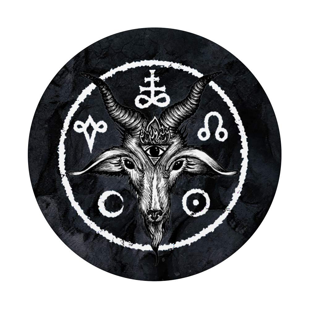Baphomet Black Metal Art Grip - Satanic & Occult Symbols PopSocket PopGrip | Swappable Phone & Tablet Grip for Metalheads, Goths & Occult Enthusiasts