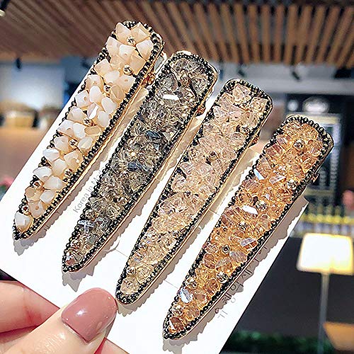 Sparkling Rhinestone Hair Clips for Women - 4PCS Crystal Hair Barrettes, Bling Hairpins & Fashion Hair Accessories for Girls | Perfect for Weddings, Parties & Daily Styling