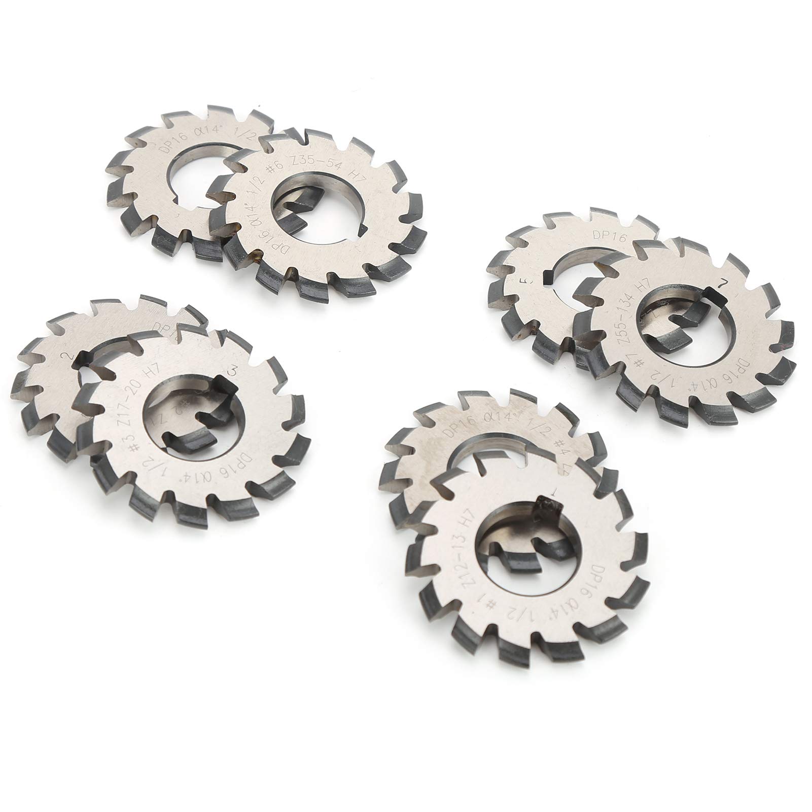 8Pcs High-Speed Steel Involute Gear Milling Cutter Set - 14.5° Pressure Angle, 55mm & 22mm - Precision Cutting Tools for Metalworking & CNC Machining - Perfect for Gear Manufacturing, Automotive Repairs, and Industrial Equipment Maintenance