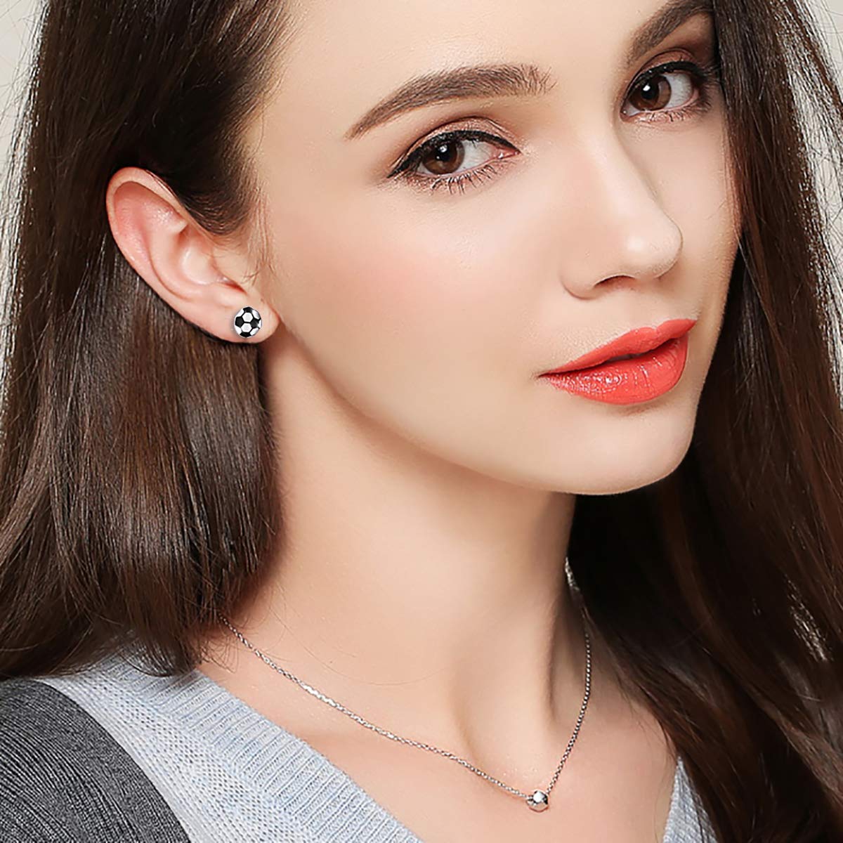925 Sterling Silver Football & Airplane Stud Earrings for Women & Men - Hypoallergenic Simple Dainty Jewelry - Perfect for Sports Fans, Travel Lovers & Everyday Wear