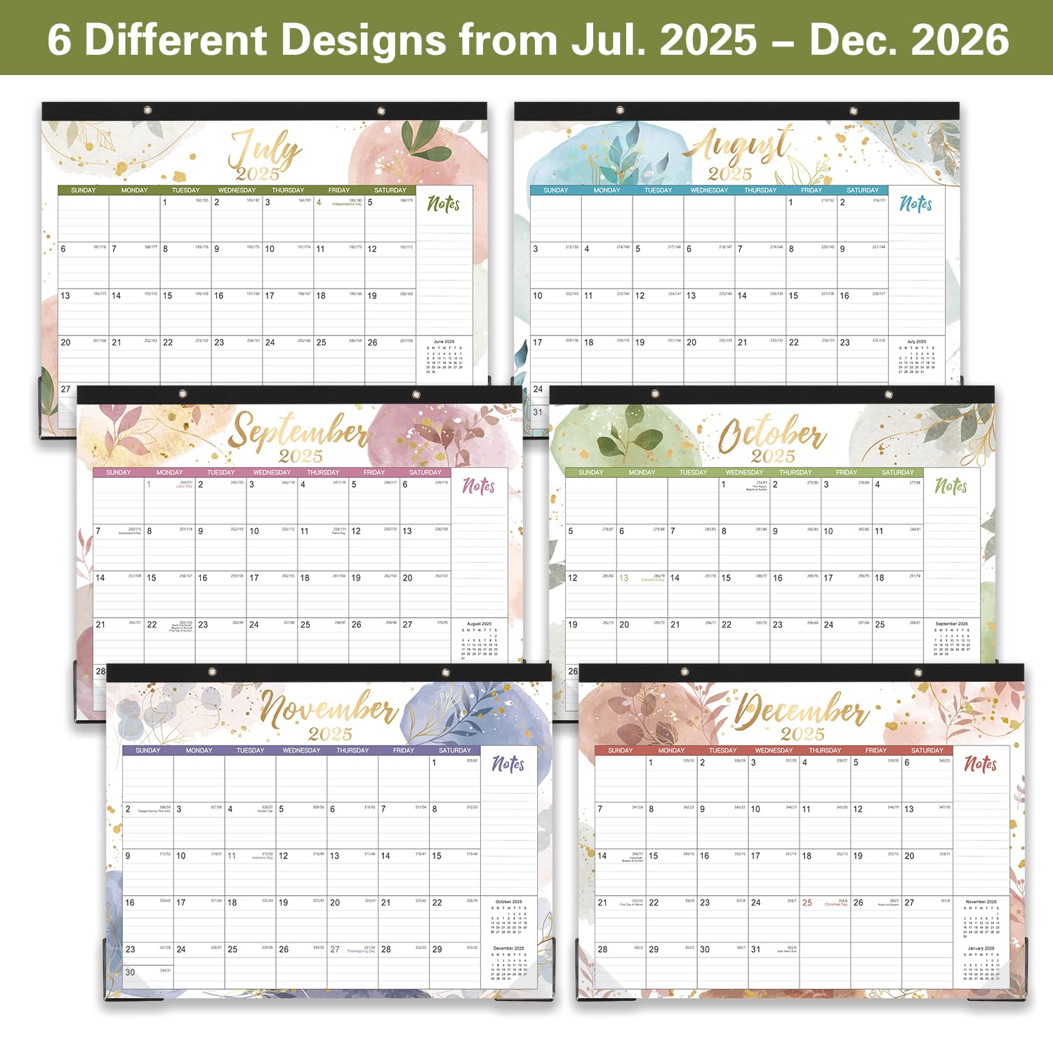 2025-2026 18-Month Desk Calendar | July 2025 - December 2026 | 14.6