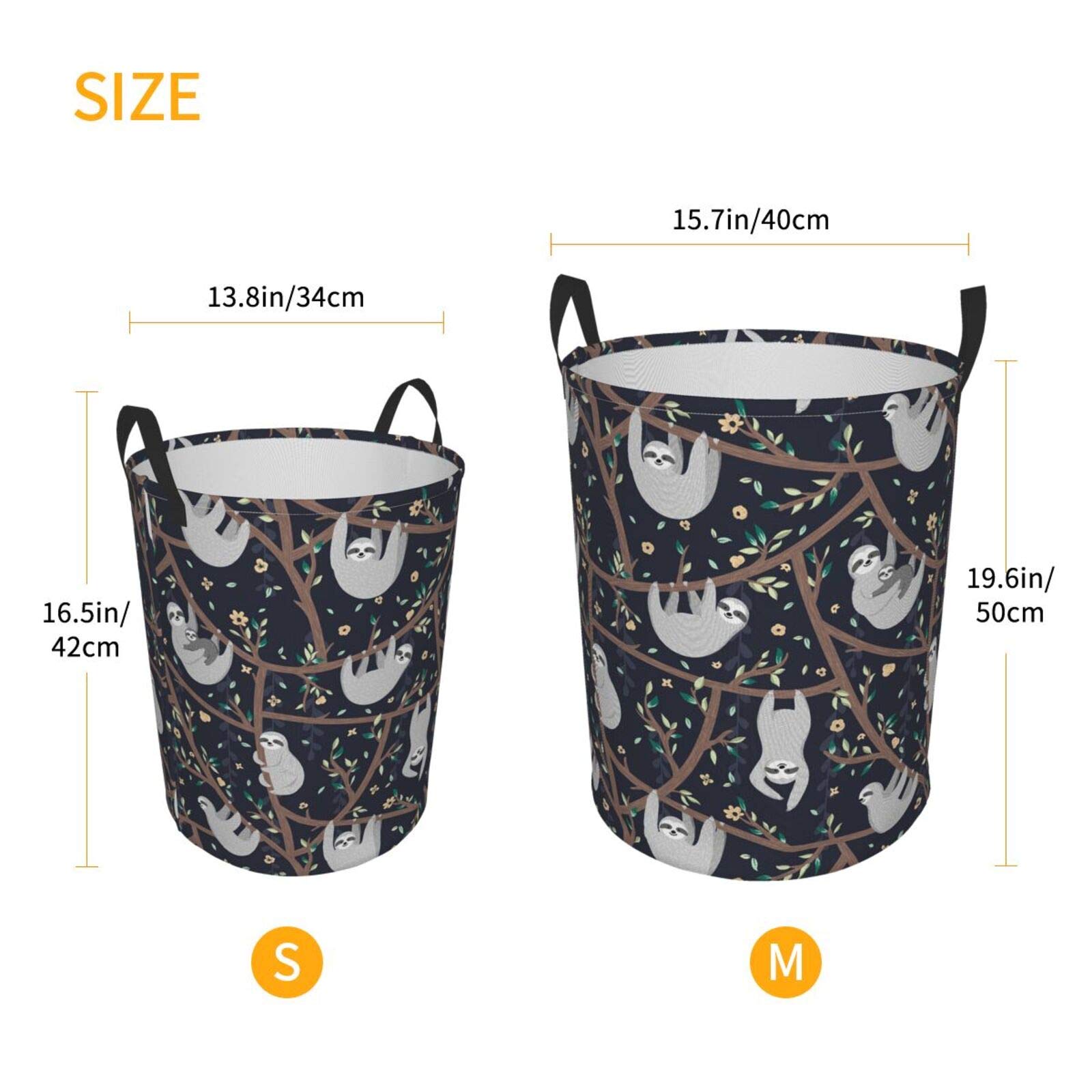 Cute Sloth Collapsible Laundry Basket with Handle - Waterproof Fabric Hamper for Clothes, Toys & Storage | Foldable Organizer Bin for Bathroom, Bedroom & Nursery | Large Capacity Dirty Clothes Hamper