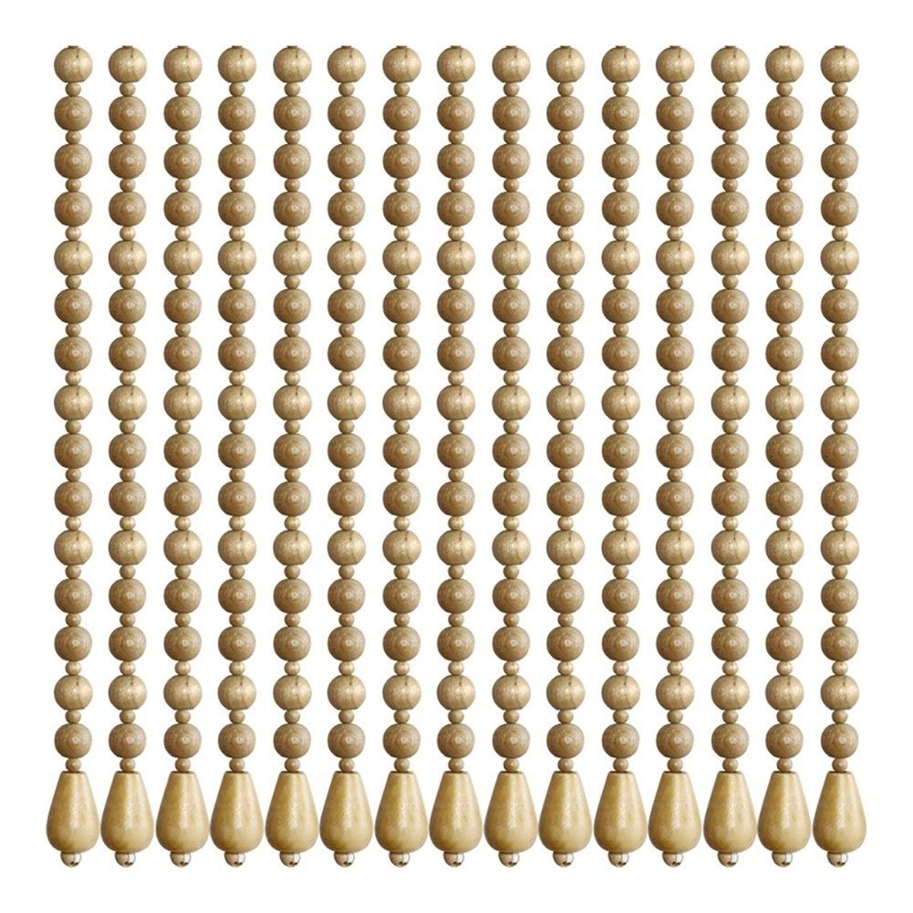 Wooden Bead Curtain - Handmade Beaded Door String Curtain for Room Divider, Wall Decor, Doorway Passage - 4 Custom Colors (70x198cm) - Boho Home Decor for Living Room, Bedroom, or Entryway