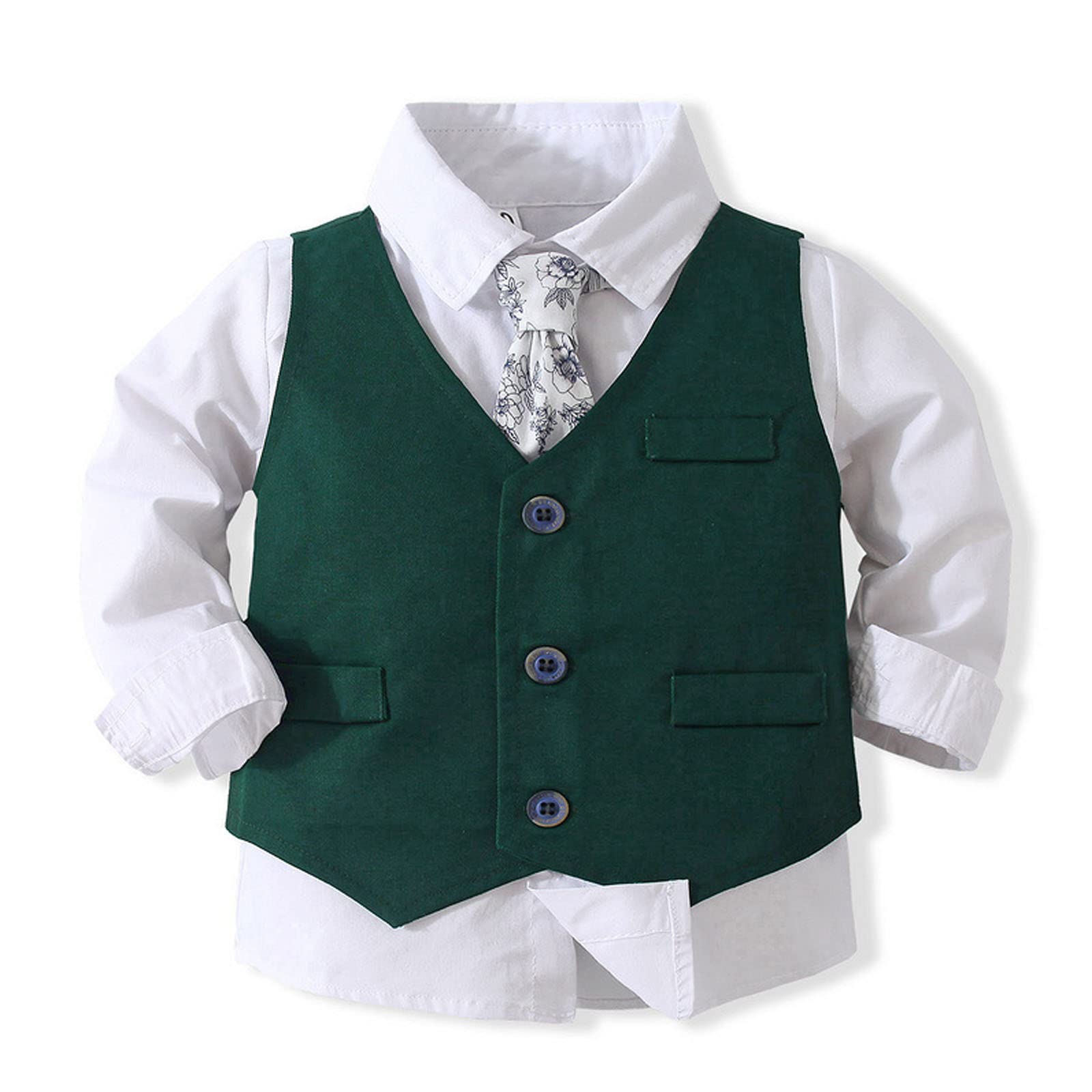 Boys' Formal Suit Set with Tie and Dress Pants - Kids Wedding Outfit for Toddlers & Special Occasions | Perfect for Weddings, Parties, and Family Photos