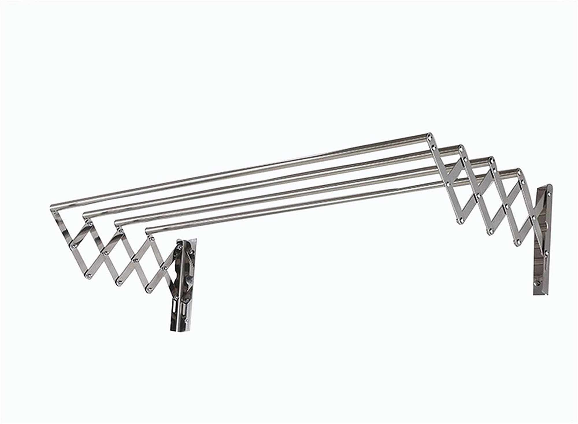 Stainless Steel Wall Mounted Collapsible Laundry Drying Rack - 70cm Foldable Clothes Airer & Towel Holder for Bathroom, Balcony, Small Spaces (Silver)