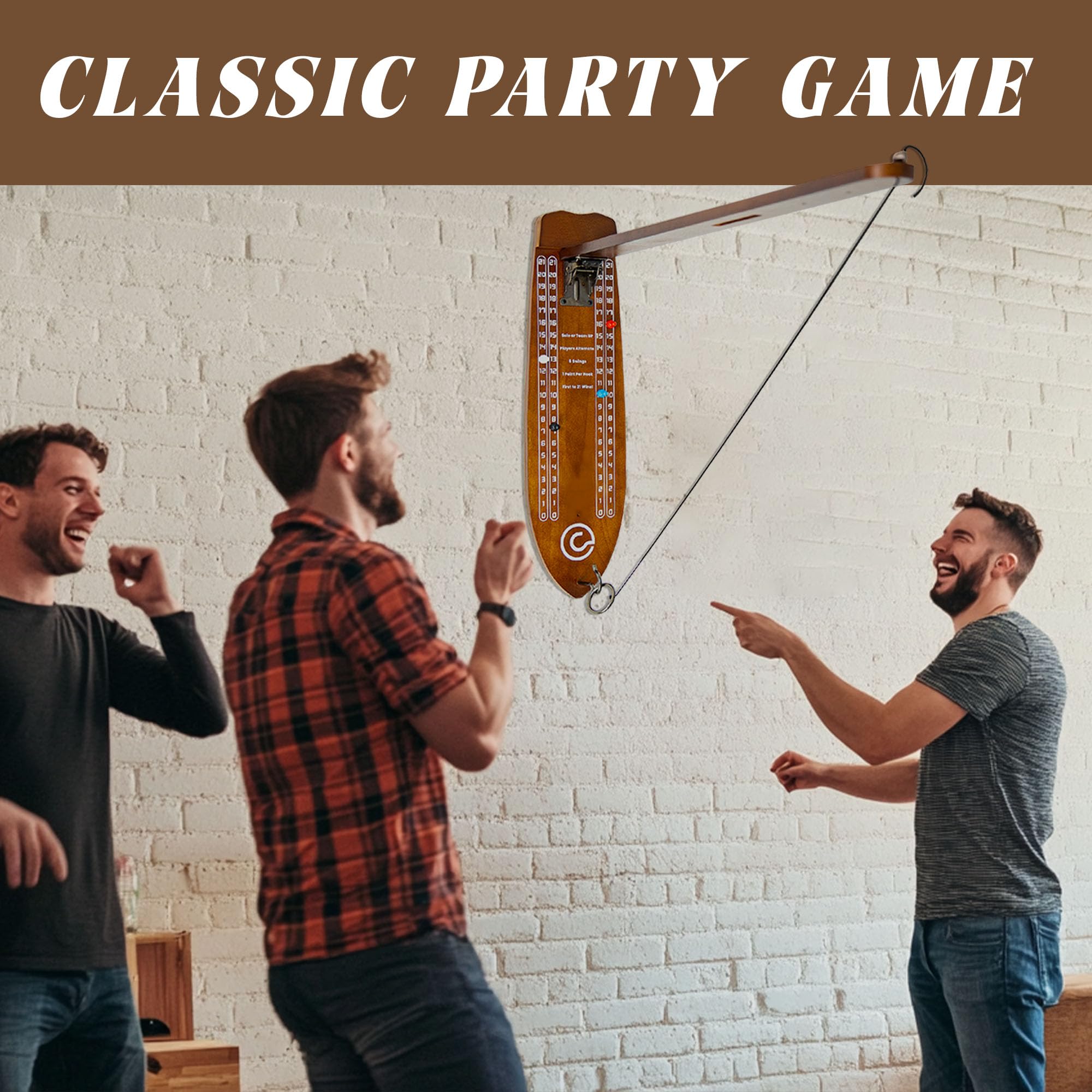 Ring Toss Game Set - Portable Hook and Ring Toss Game with Foldable Stand for Indoor & Outdoor Fun - Perfect for Backyards, Parties, Game Rooms and Family Gatherings