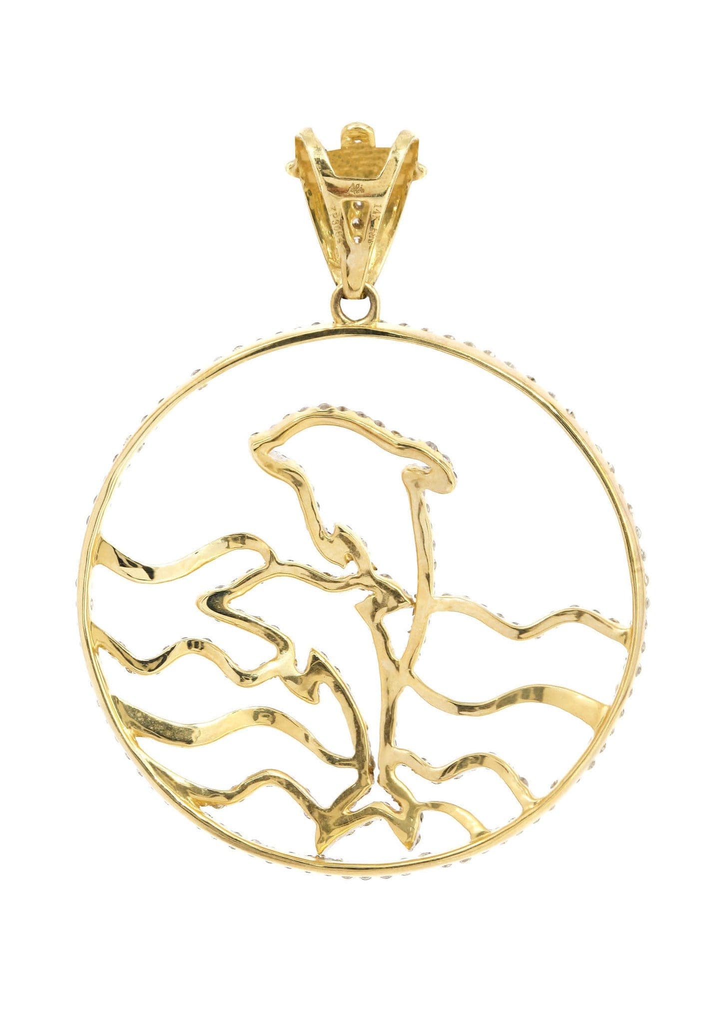 1.59 Carat Diamond Dolphin Pendant Necklace - 5.85 Grams 14K Gold Jewelry for Women - Perfect Gift for Anniversary, Birthday & Special Occasions