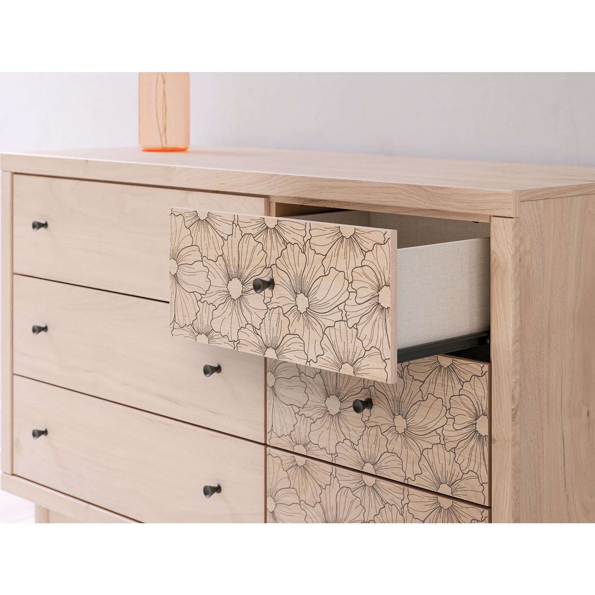 Arloster Dresser in Tan - Modern Wooden Chest of Drawers for Bedroom & Closet Storage Organization