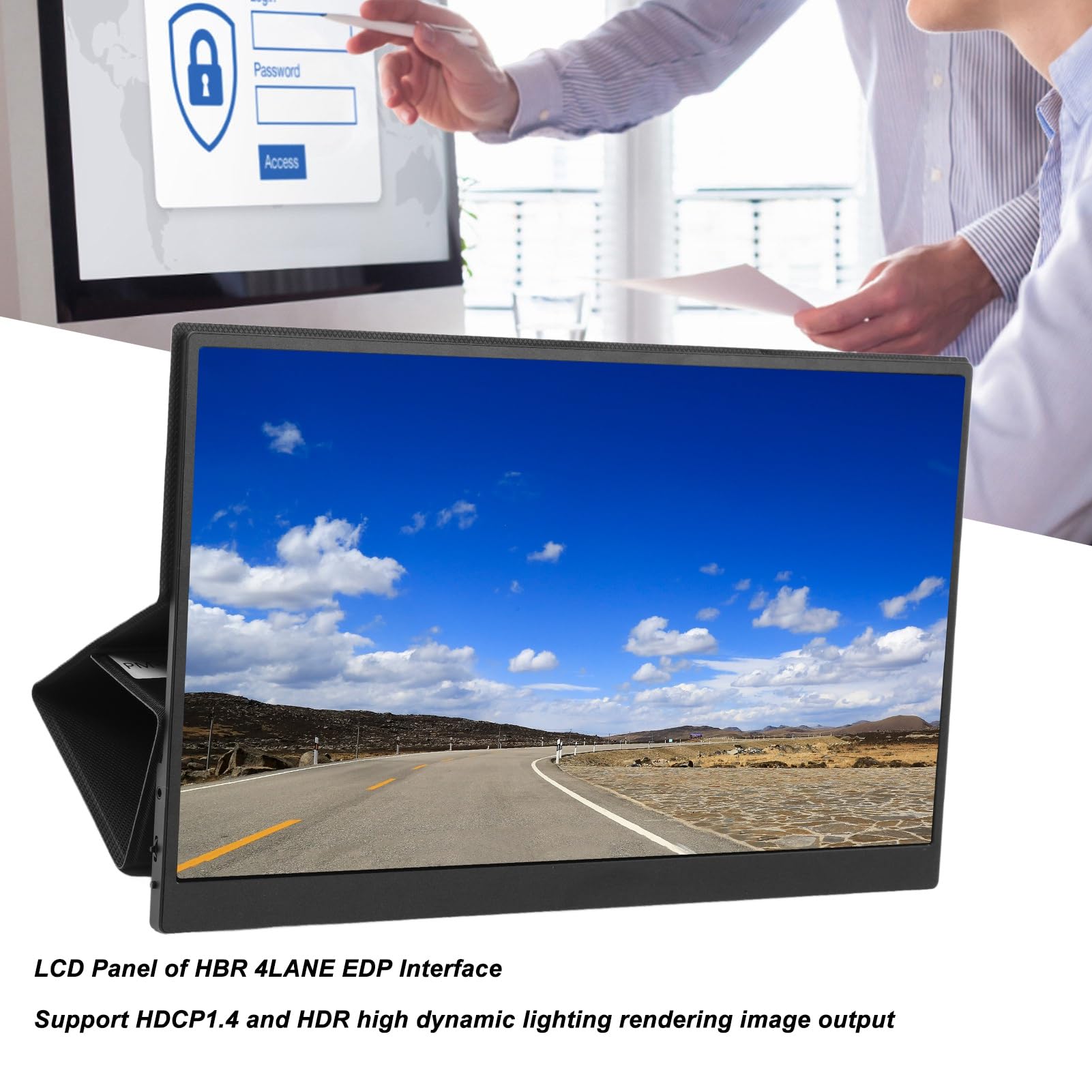 17.3 Inch USB-C Portable Monitor for Laptop & Phone - Slim Full HD IPS Screen, Plug & Play, Travel Monitor for Work, Gaming, and Entertainment