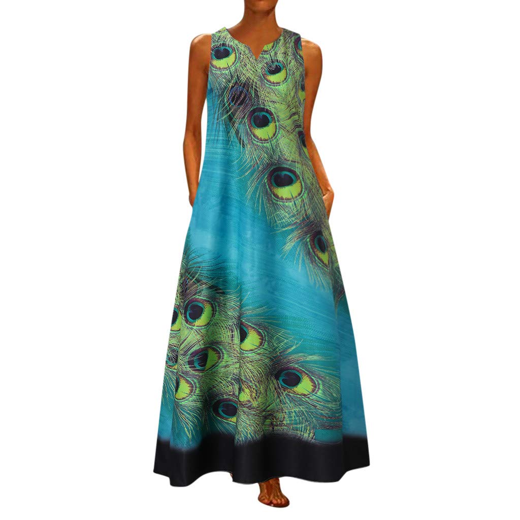 Elegant V-Neck Sleeveless Long Maxi Dress for Women - Plus Size Summer Sundress for Beach, Party & Casual Wear