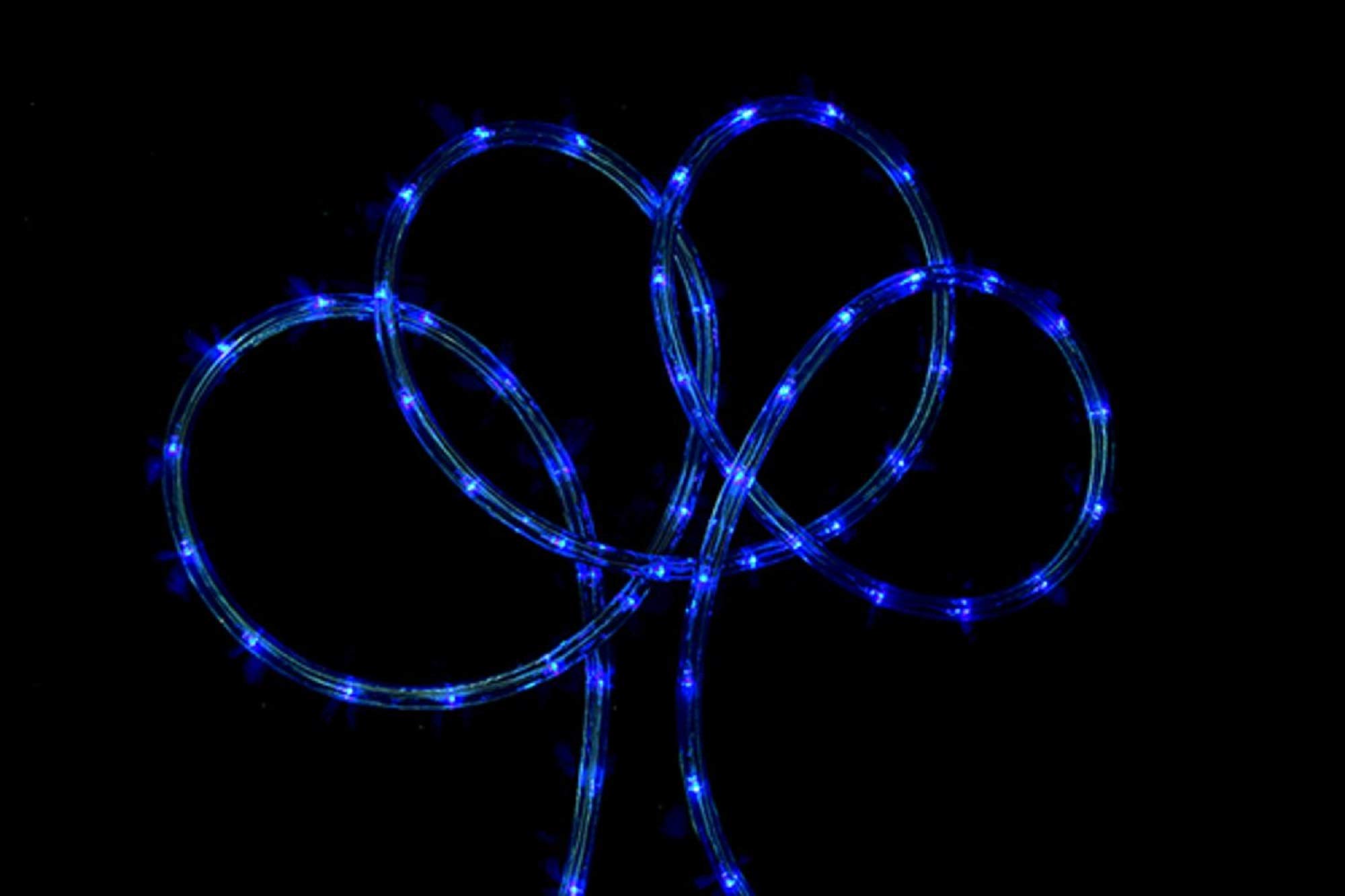 100ft Blue LED Christmas Rope Lights - Waterproof Outdoor/Indoor Holiday Decorations for Xmas Tree, Patio, Garden, Party & Home Decoration