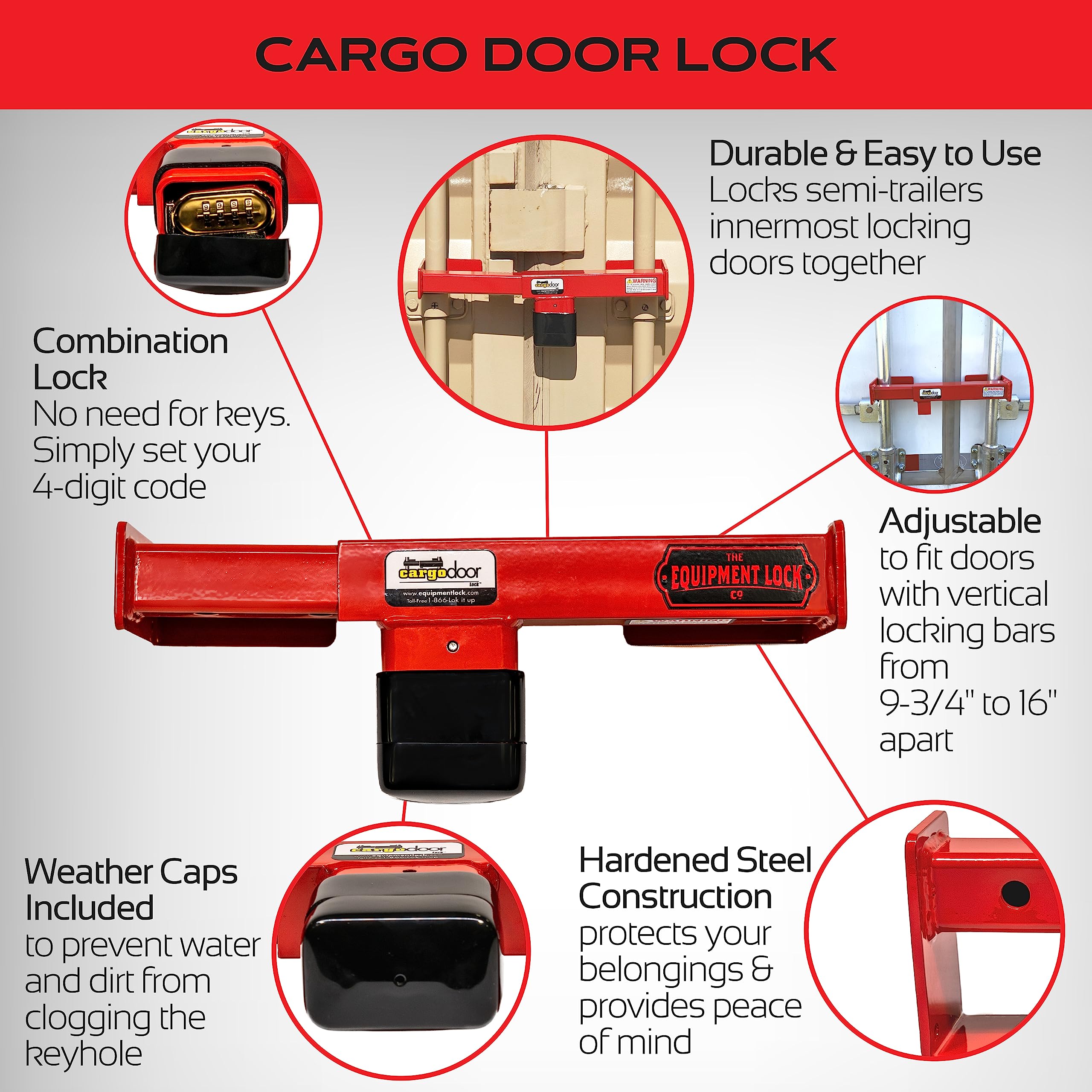 Heavy Duty Semi Trailer Cargo Door Lock - Maximum Security Powder Coated Steel Combination Lock for Truck & Trailer Accessories | Secure Loading Docks, Transport Security & Fleet Protection