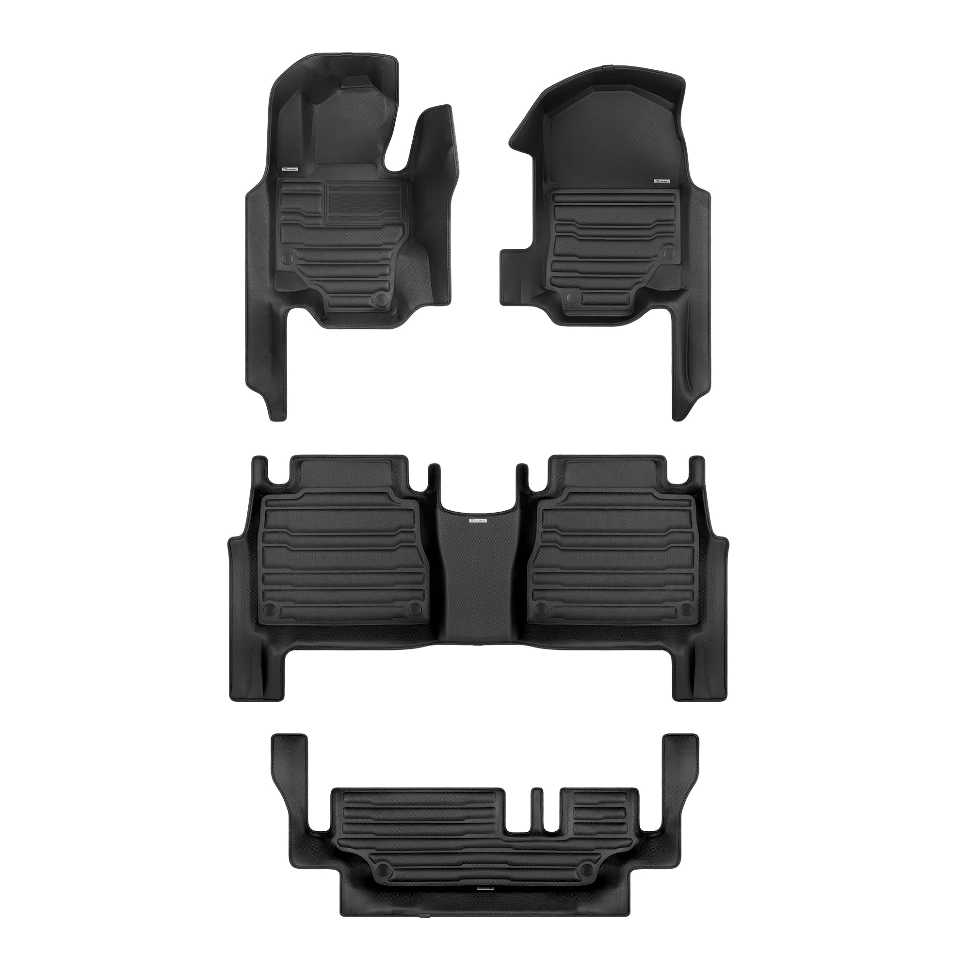 Premium Custom TuxMat Floor Mats for 2020-2025 Mercedes-Benz GLE 7-Seater - All Weather Protection with Maximum Coverage - Laser Measured Fit for 1st, 2nd & 3rd Row Seats - Perfect for Family Road Trips, Winter Driving & Luxury SUV Protection