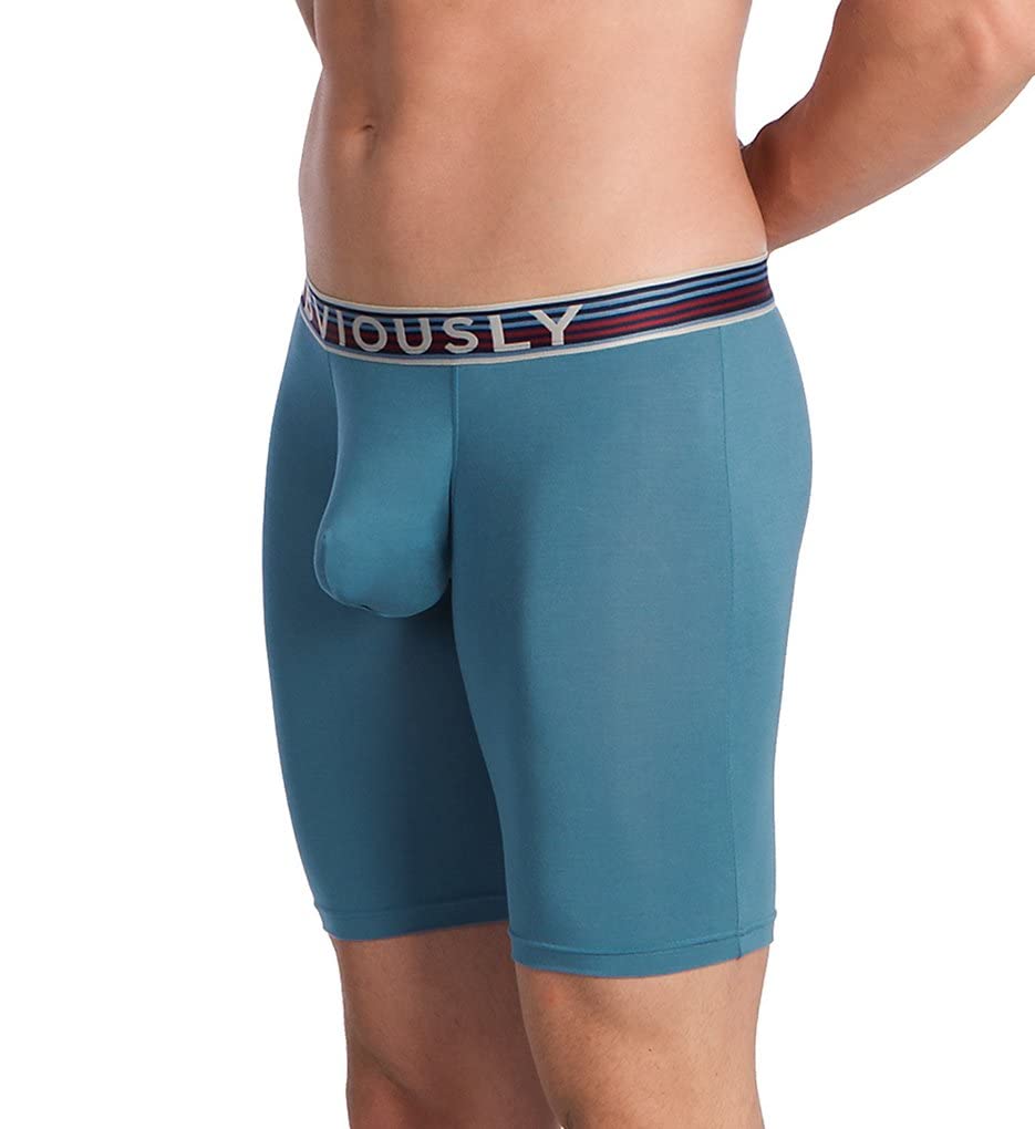 PrimeMan Men's 9-Inch Boxer Briefs - Soft Stretch Underwear for Comfort & Support - Perfect for Gym, Work & Everyday Wear