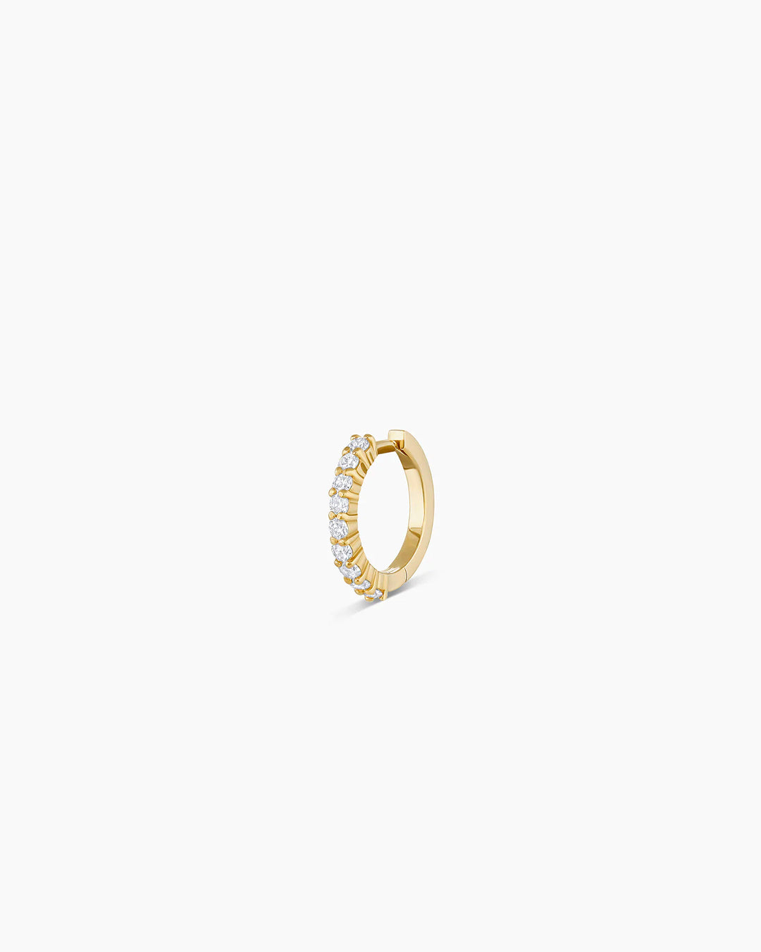 Diamond Single Huggie Earrings - 14K Gold Hoop Earrings for Women, Minimalist Dainty Everyday Jewelry - Perfect for Work, Date Night & Special Occasions