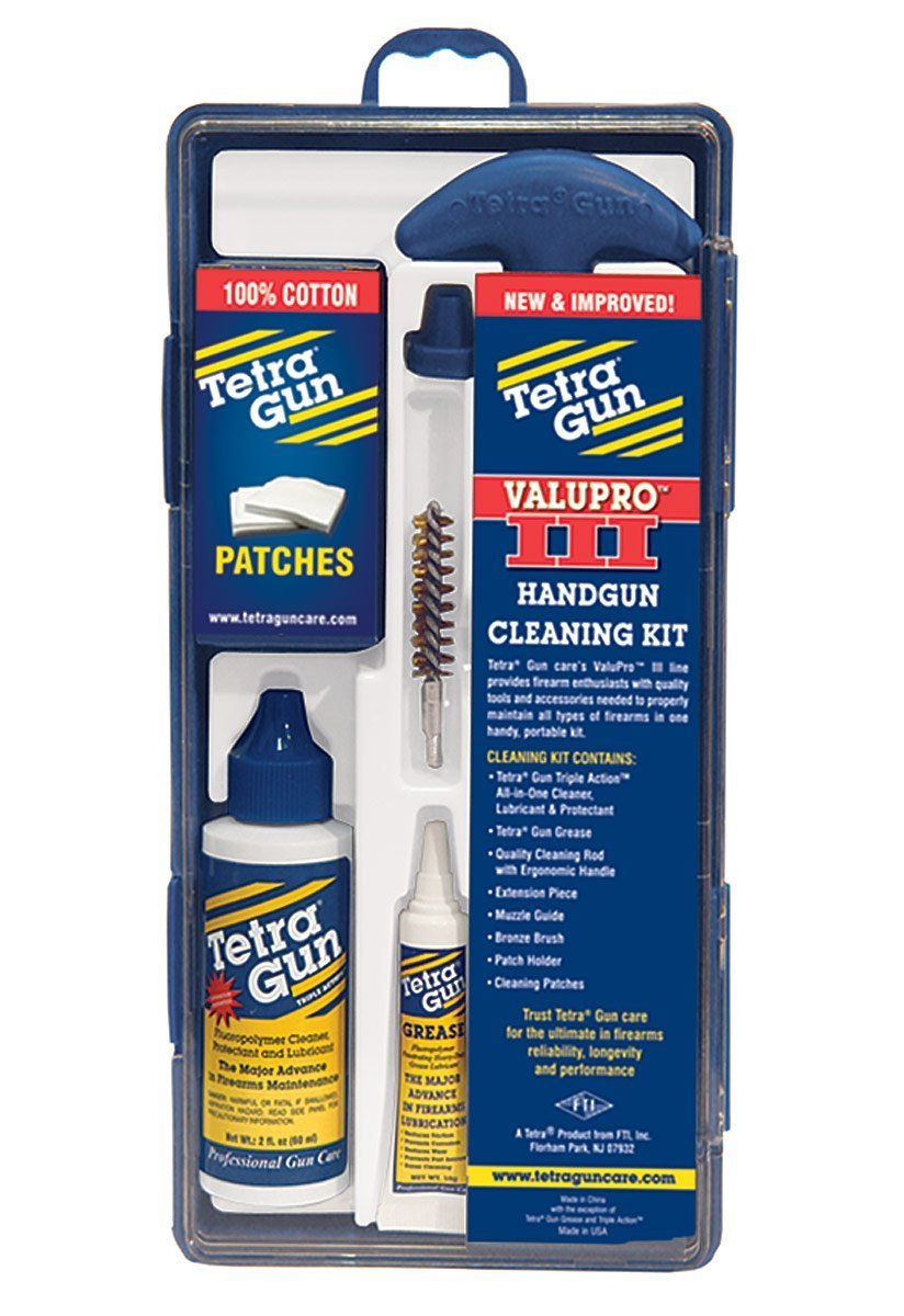 Tetra ValuPro III Handgun Cleaning Kit for .22 to .25 Caliber Pistols - Gun Maintenance Tool for Home, Range & Field Use