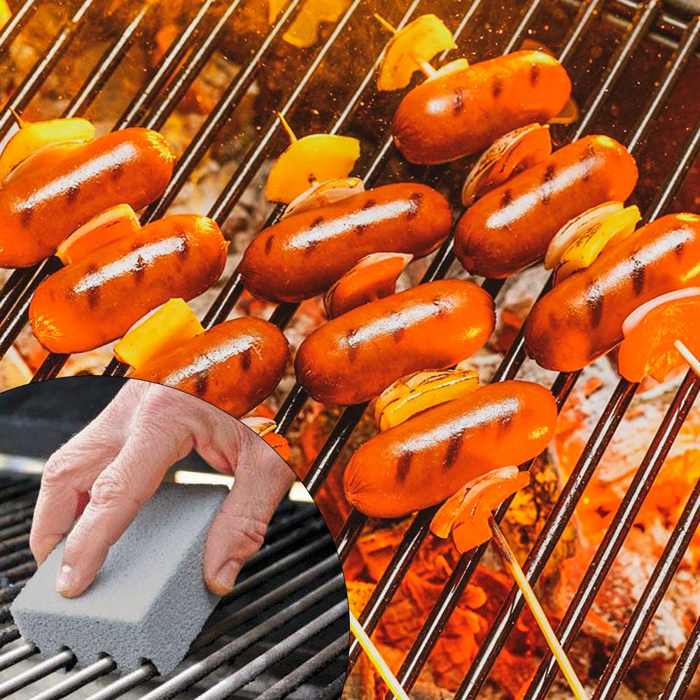 8 Pack Grill Brick & Griddle Stone Cleaning Blocks - Heavy Duty Pumice Stones for Oven, Stove, BBQ Grill Cleaning - Commercial Grade Cookware Cleaner for Frying Pans, Racks & Flat Tops - Perfect for Home Kitchens & Restaurant Use