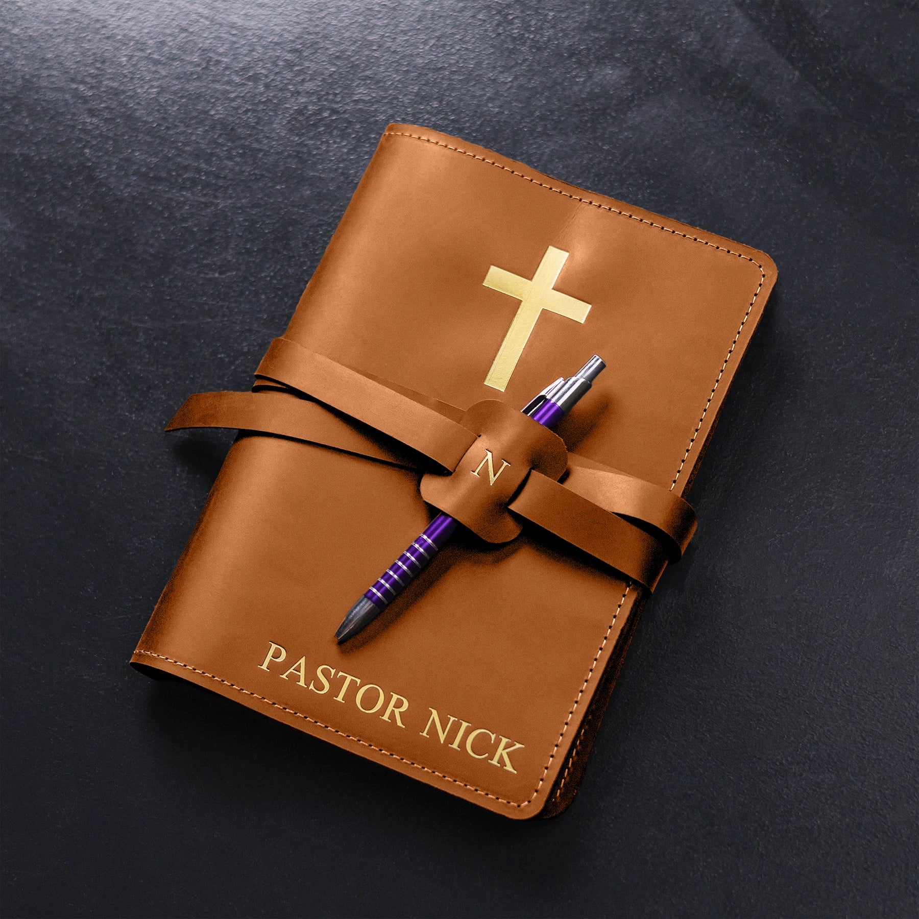 Personalized Leather Prayer Journal for Women & Men - Custom Engraved Christian Devotional Notebook - Perfect for Bible Study, Church, and Daily Reflection