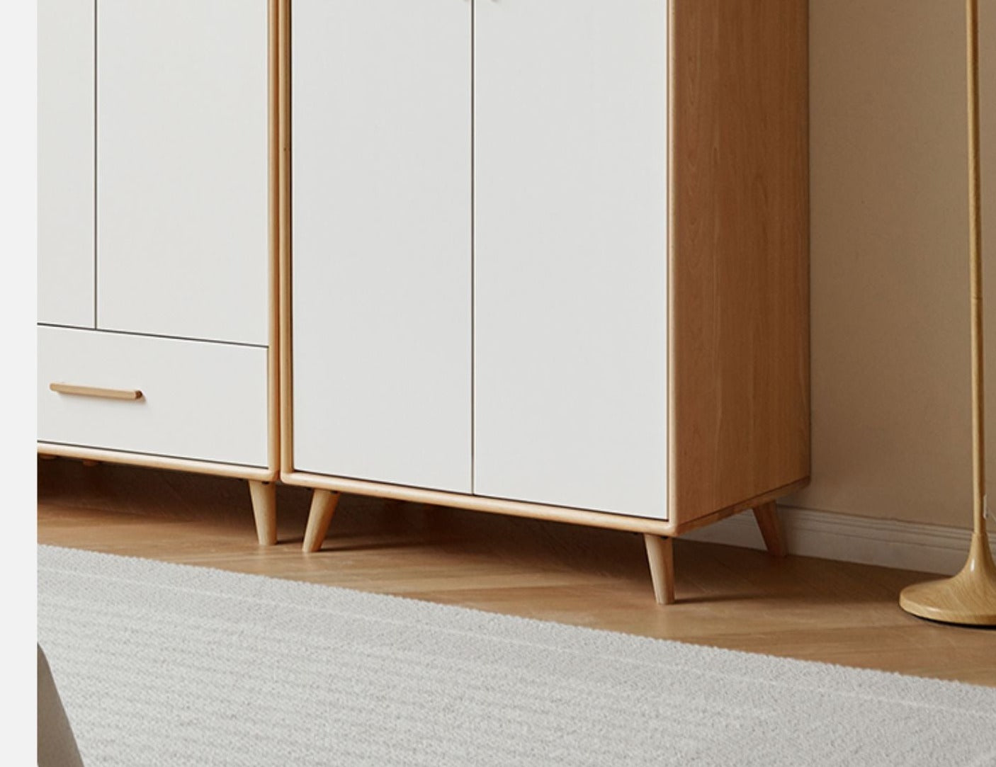 Solid Beech Wood Wardrobe Set - Modern Closet Organizer for Bedroom, Living Room & Office Storage