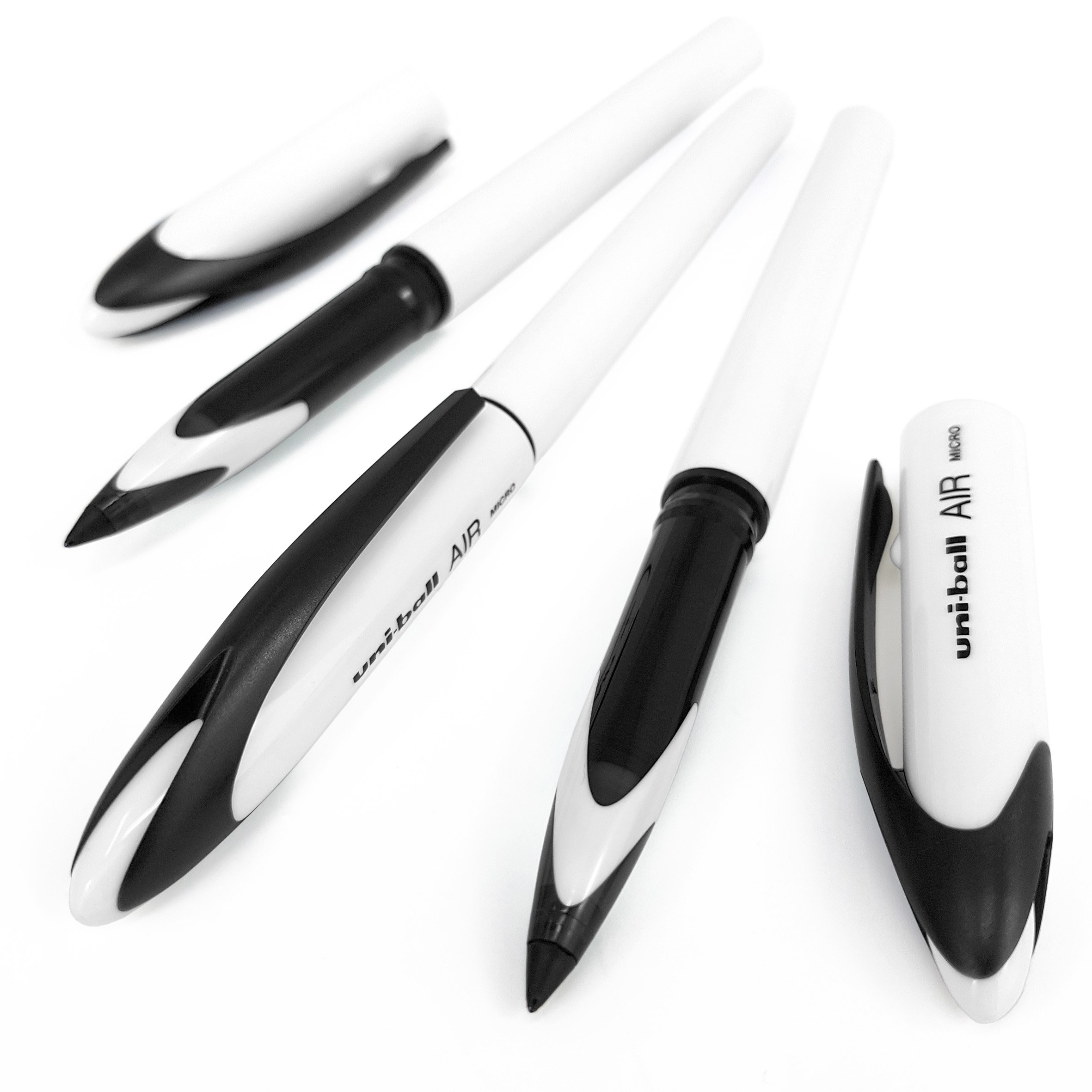 Uni-Ball AIR Micro Rollerball Pen 0.5mm Fine Point - Blue Ink - White Barrel - 6 Pack - Perfect for Office, School, Note Taking & Journaling