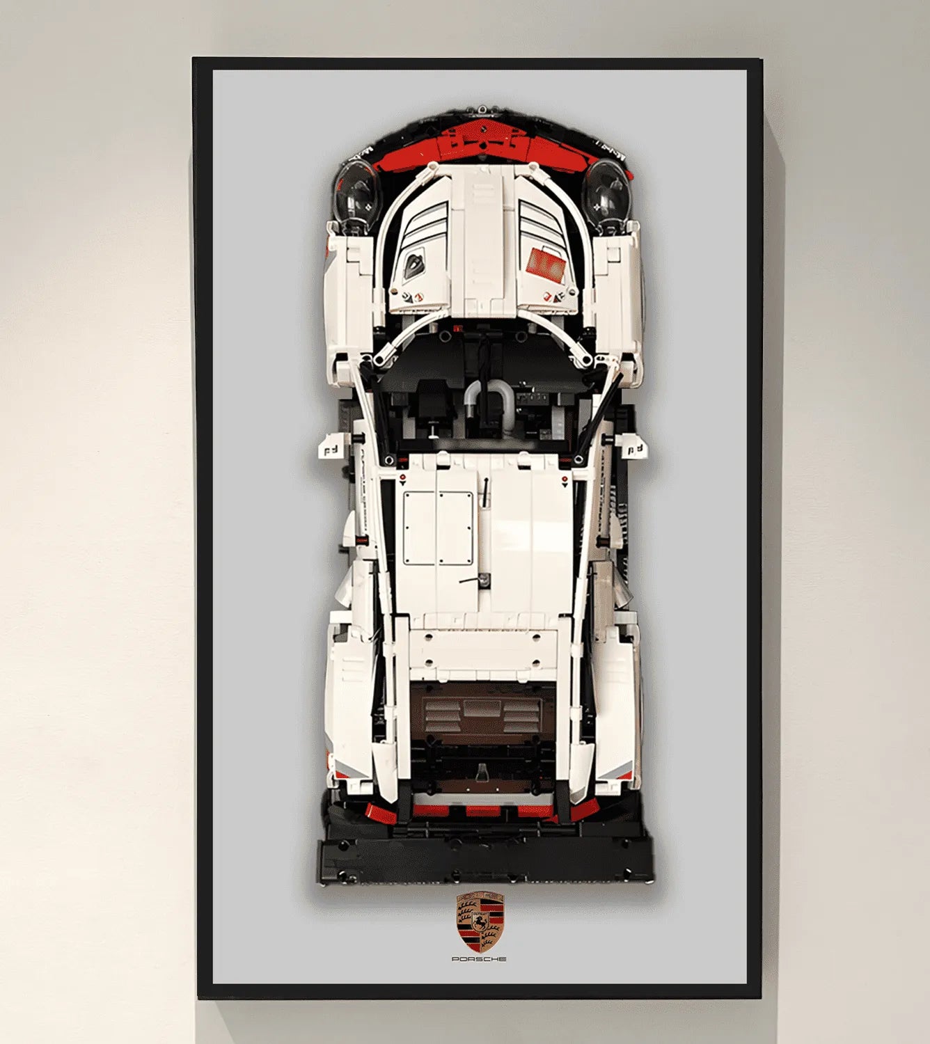 LEGO 42096 Technic Porsche 911 RSR Wall Display Frame - Showcase Your Model Car Collection | Perfect for Home, Office & LEGO Enthusiasts Decor