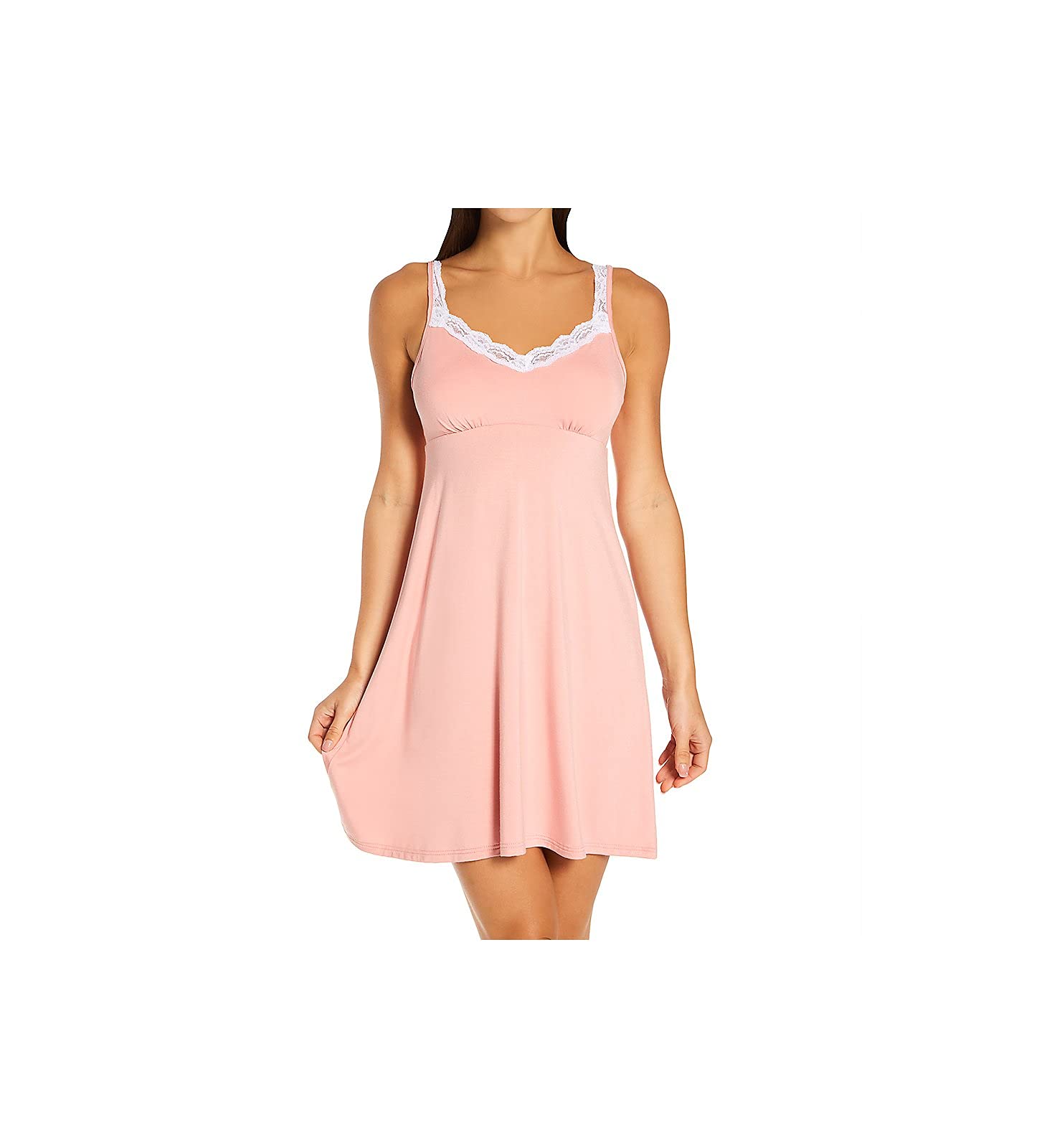 Arianne Women's Gwen Chemise 8016 XL Rose/Cream Lace Nightgown - Soft Sleepwear for Comfortable Nights & Romantic Occasions
