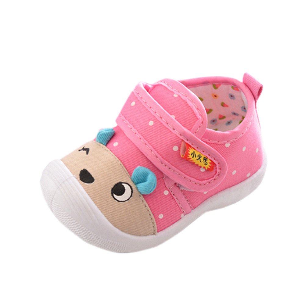 Baby Walking Shoes for Girls - Soft Squeaky Cartoon Soles for Toddlers