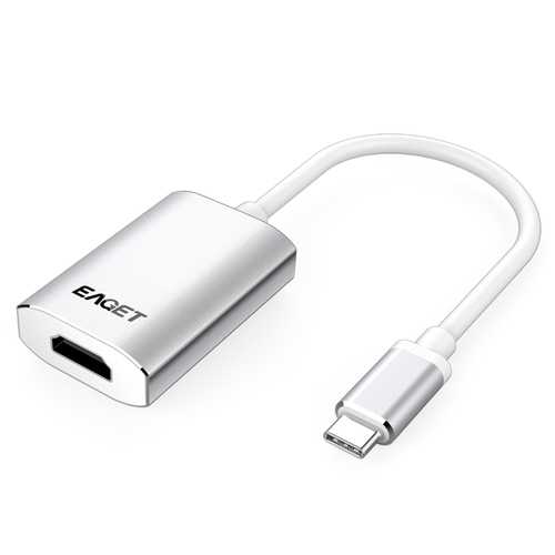 Eaget CH10 USB-C to HDMI 4K Adapter Converter for MacBook, iPad, Laptop - Stream HD Movies & Presentations on TV/Monitor
