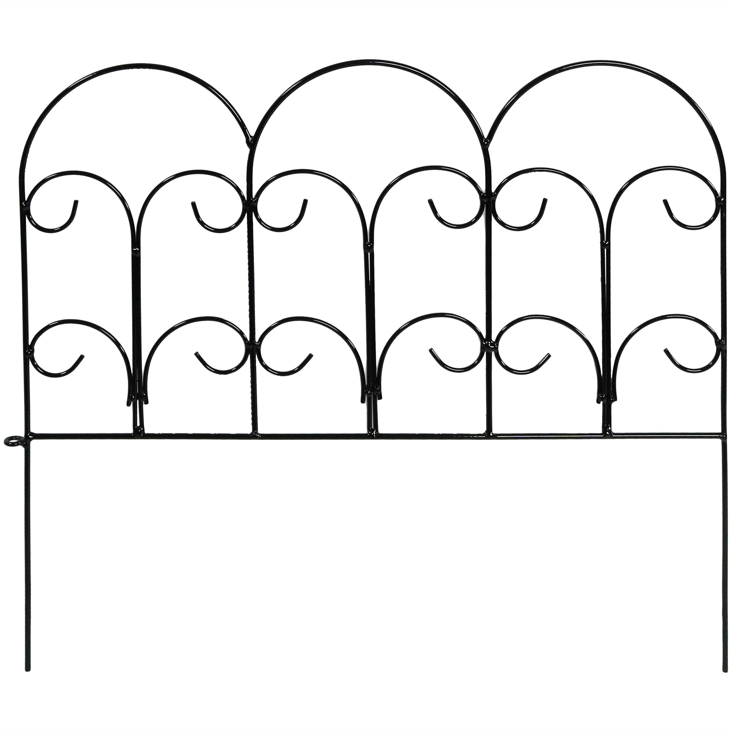 Sunnydaze 5-Piece Victorian Border Fence Set - 7.5' Overall Length - Decorative Garden Edging for Flower Beds, Pathways & Landscaping