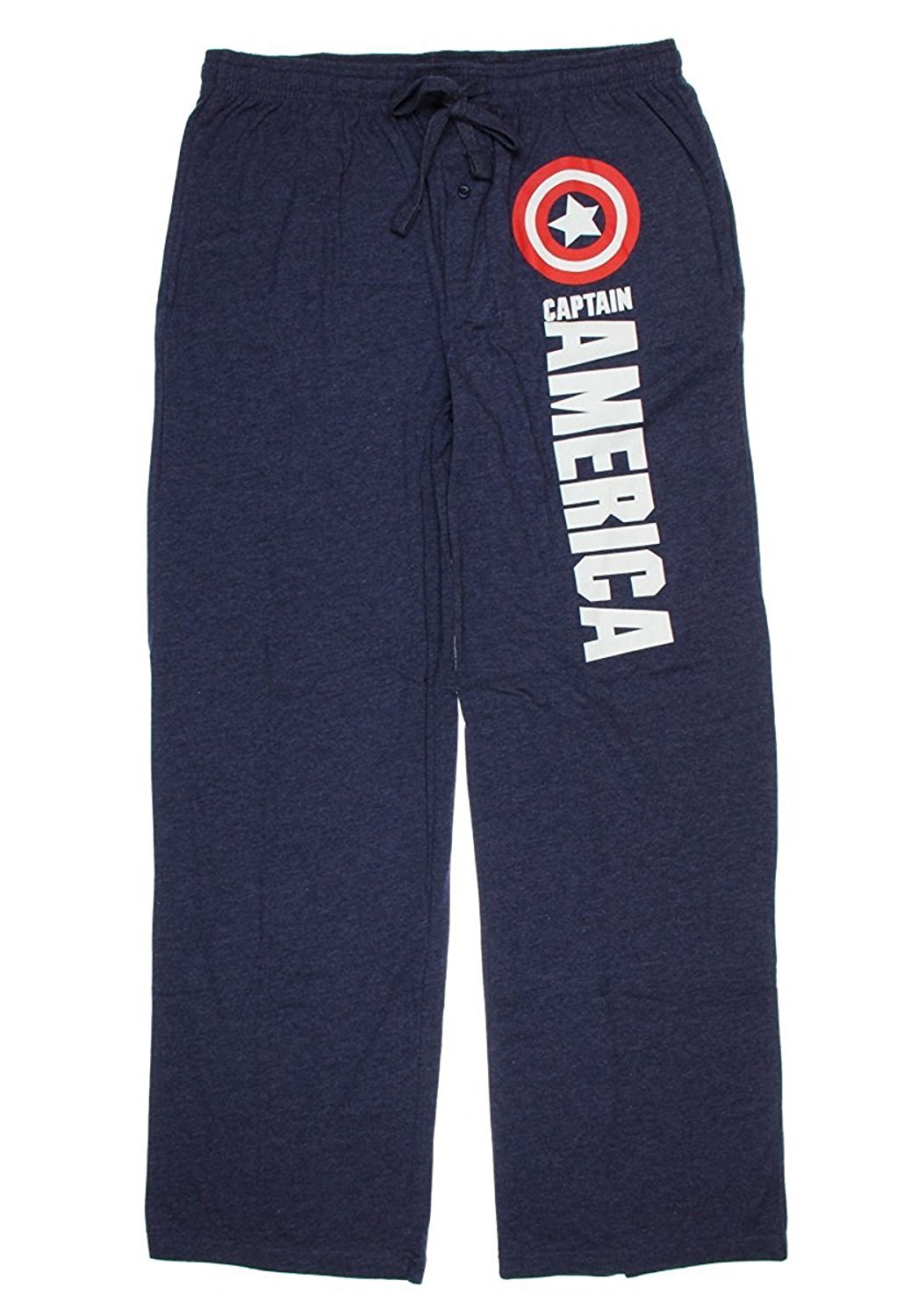 **Captain America Shield Logo Navy Blue Pajama Pants for Men - Soft & Comfortable Sleepwear for Marvel Fans, Movie Nights & Relaxation**