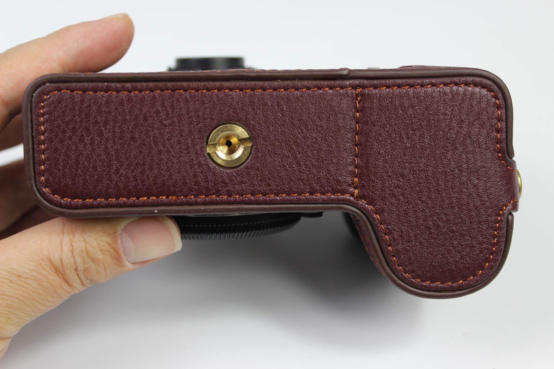 Premium Real Leather Bottom Opening Camera Case for Fujifilm X-S10/XS10 - Tripod Compatible Dark Brown Protective Cover | Perfect for Travel, Photography & Outdoor Adventures