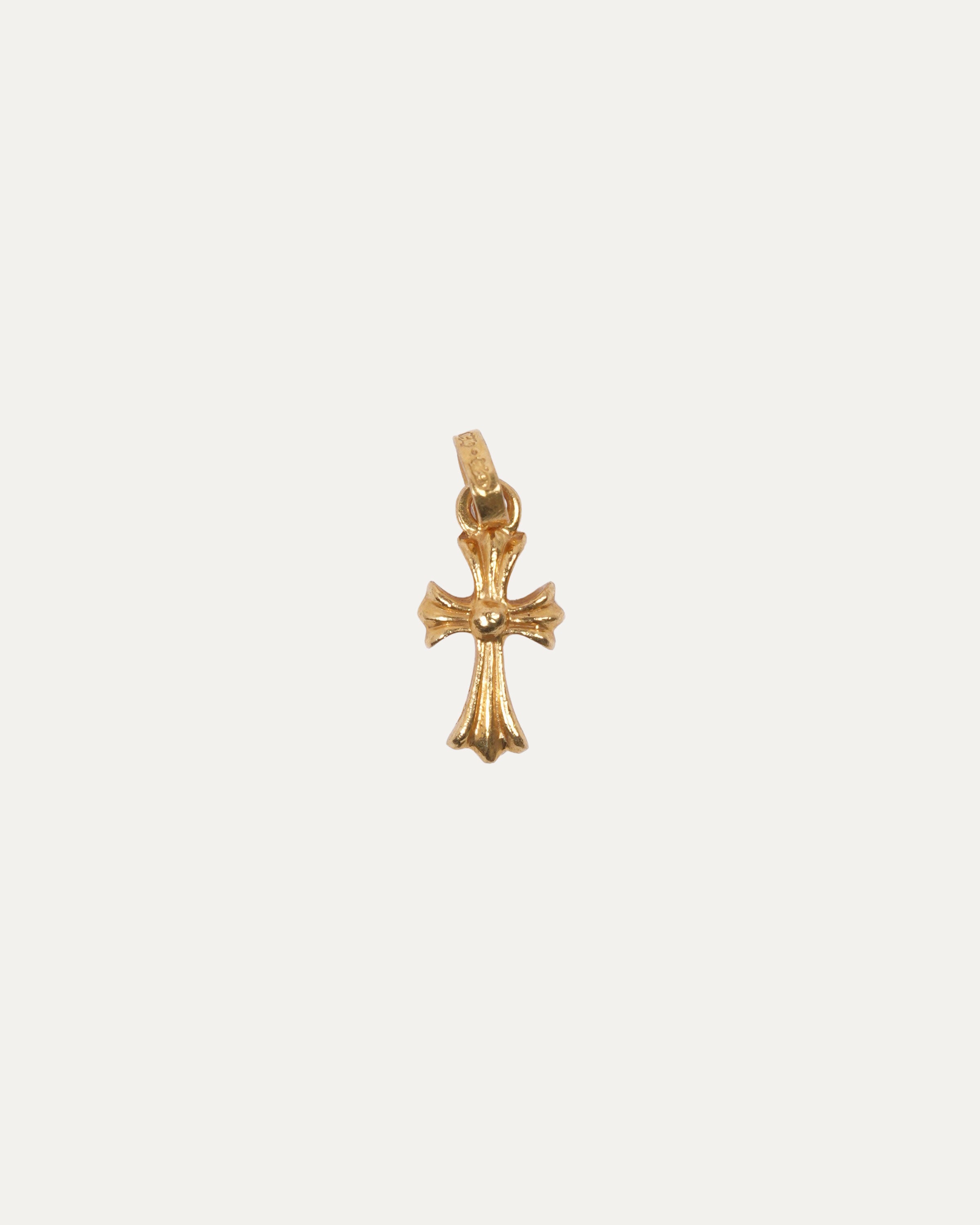 22K Gold Baby Fat Diamond Cross Pendant Necklace for Women - Elegant Religious Jewelry Gift for Baptism, First Communion & Special Occasions