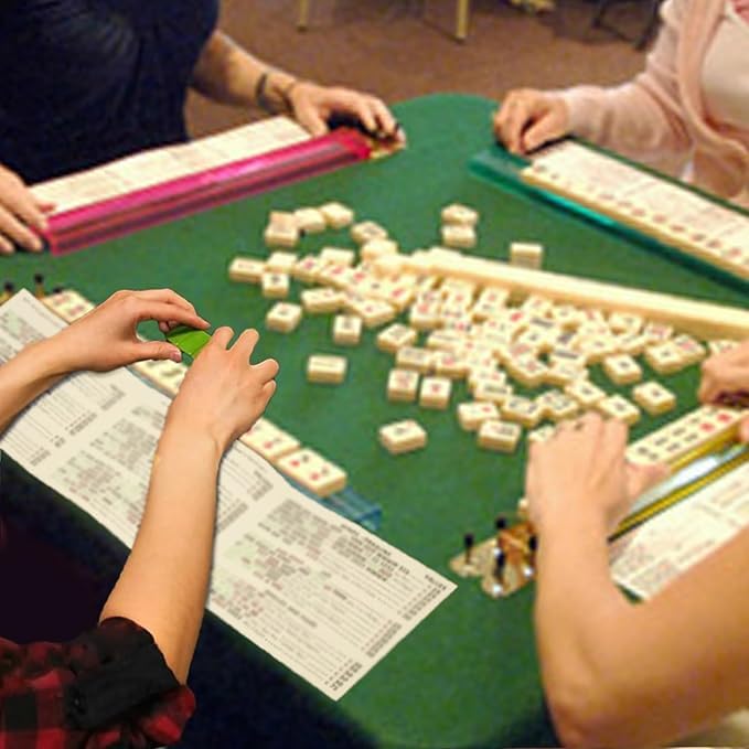 2024 Large Mahjong Playing Cards Set - Standard Hands & Rules with 4 Oversized Scorecards | Perfect for Family Game Nights, Casino Parties & Asian-Themed Events
