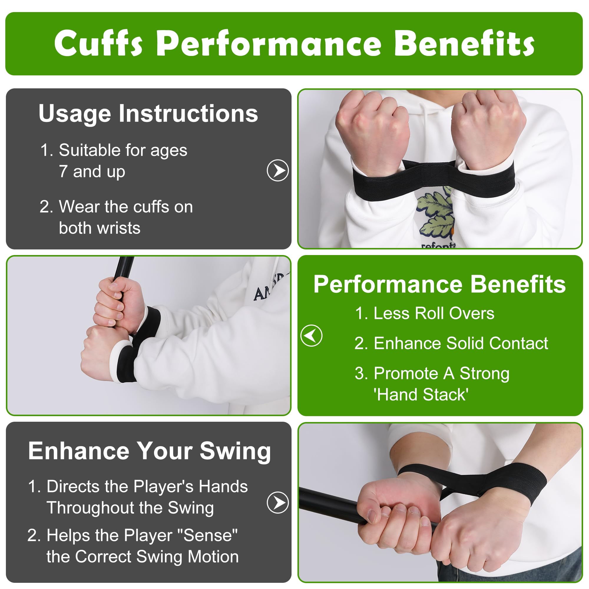 Codree Baseball Swing Trainer Bands - Elastic Baseball & Softball Hitting Resistance Bands for Batting Practice - Improve Batting Power & Arm Strength - Perfect for Baseball Training, Batting Cages & Home Practice Drills