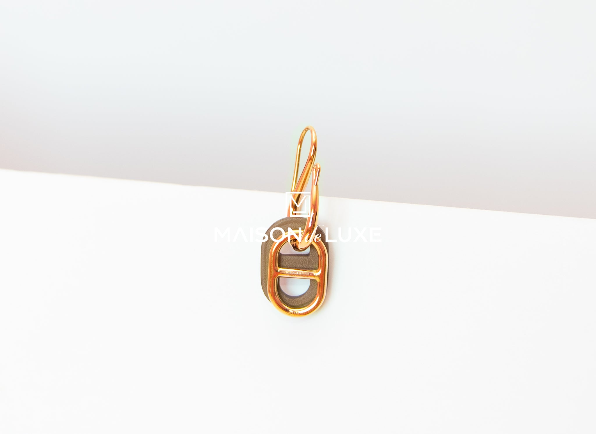 Hermes Etoupe O'Maillon Earrings - 18K Gold Plated Hoop Earrings for Women | Luxury Fashion Jewelry Gift for Her | Perfect for Parties, Weddings & Special Occasions