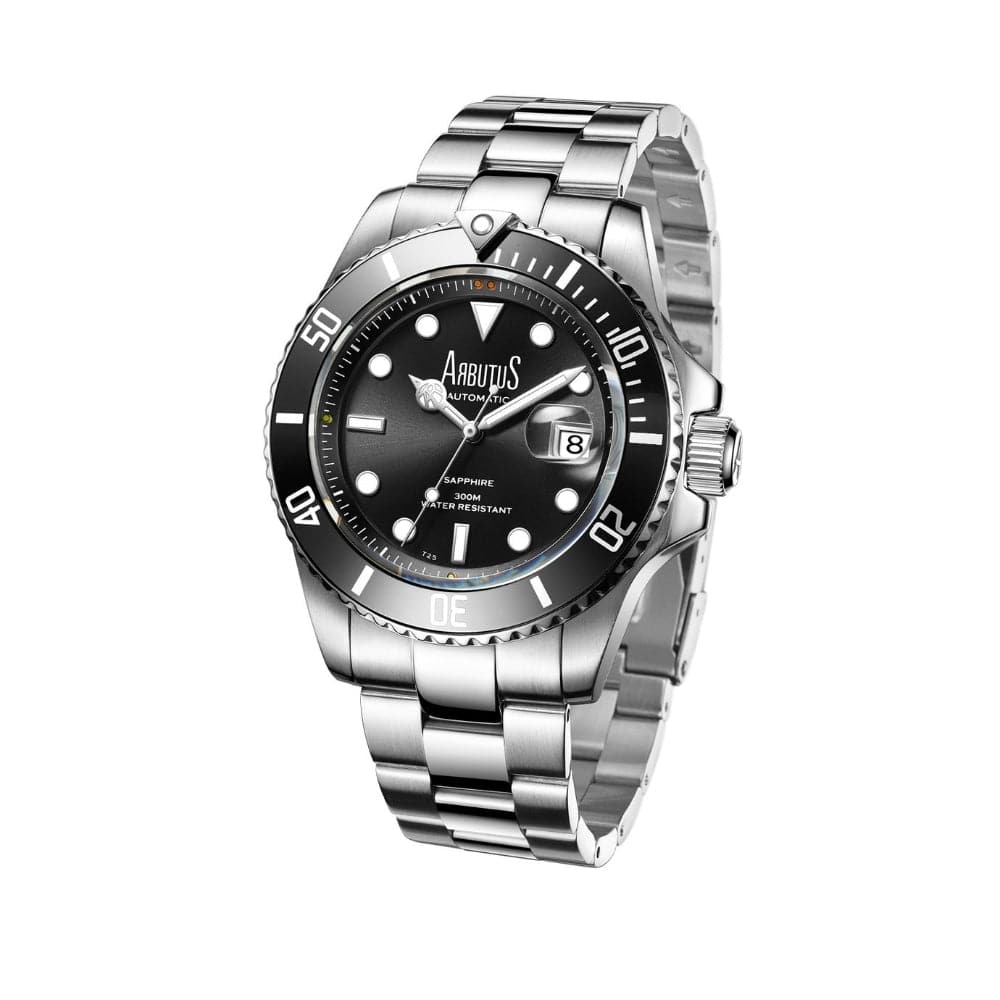 ARBUTUS AR1907SBS Men's Dive Watch with Black Dial - Waterproof Sports Watch for Swimming, Snorkeling & Outdoor Adventures