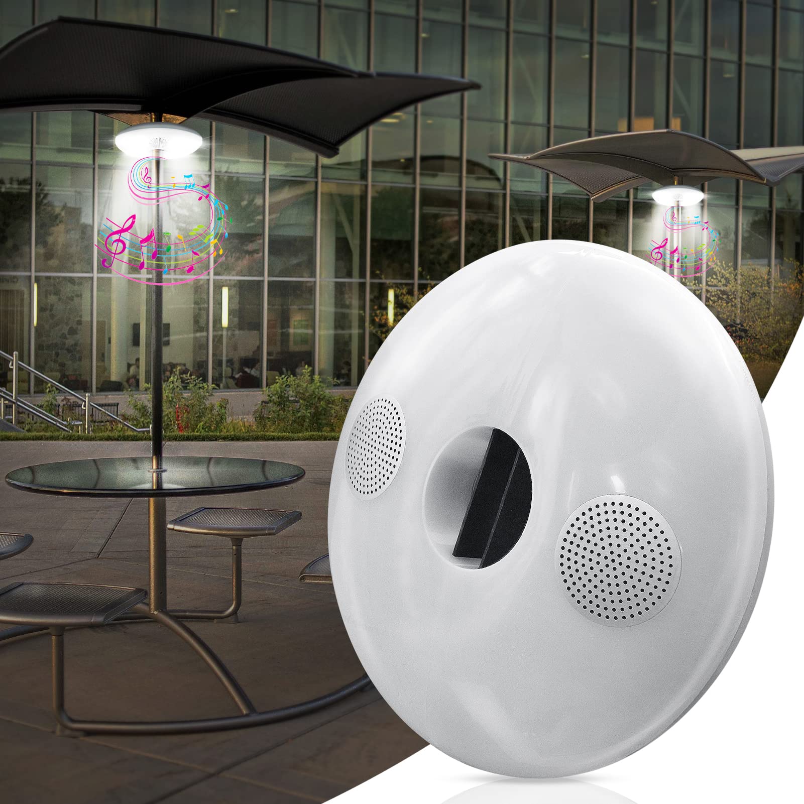 Bluetooth Umbrella Light with Speaker - Outdoor LED for Patio, Beach & Camping