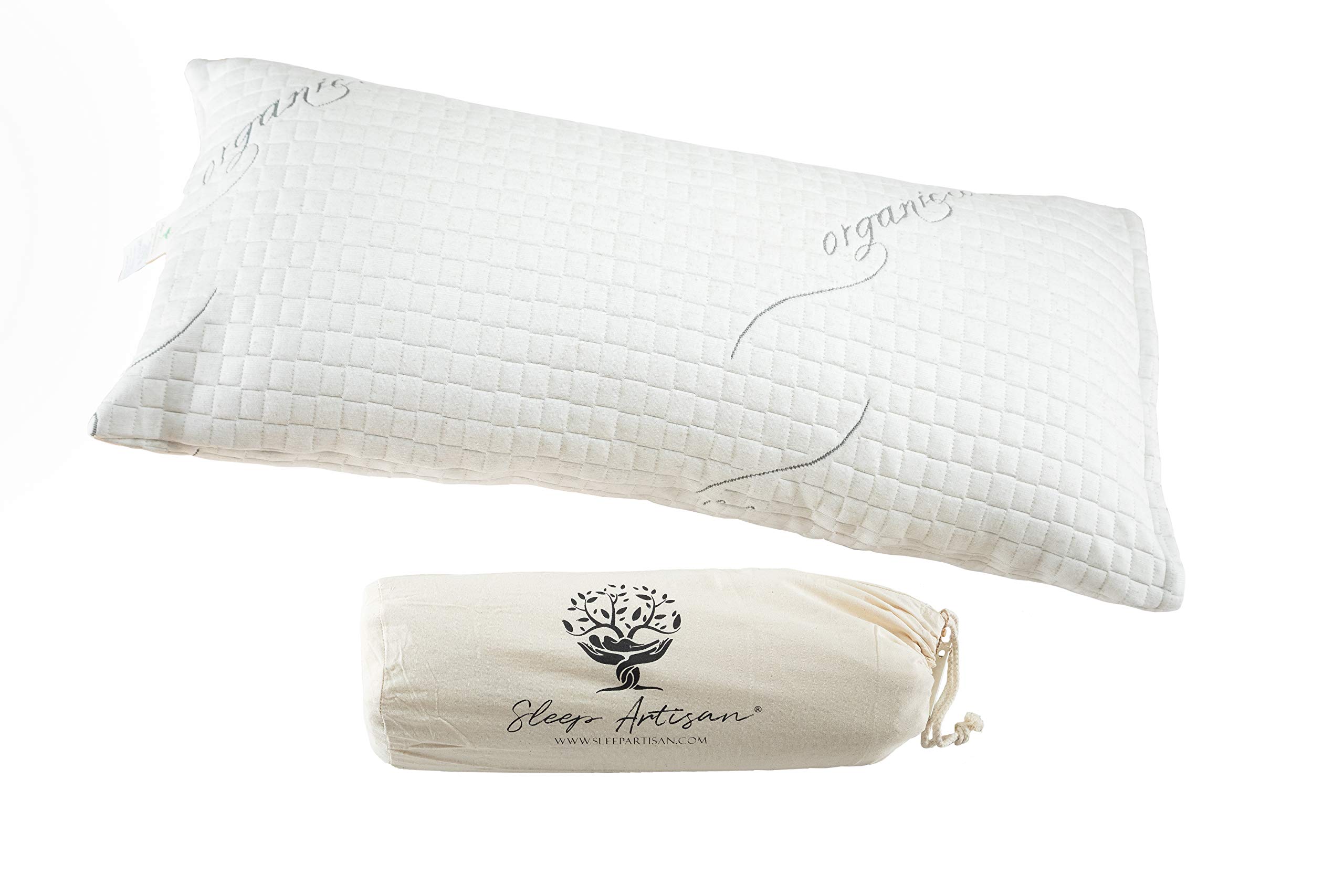 Natural Talalay Latex Pillow for Back & Neck Support - Adjustable Loft, Washable Cover, Handmade in USA - King Size Luxury Sleeping Pillow for Side, Back & Stomach Sleepers | Perfect for Home, Hotel & Travel Use