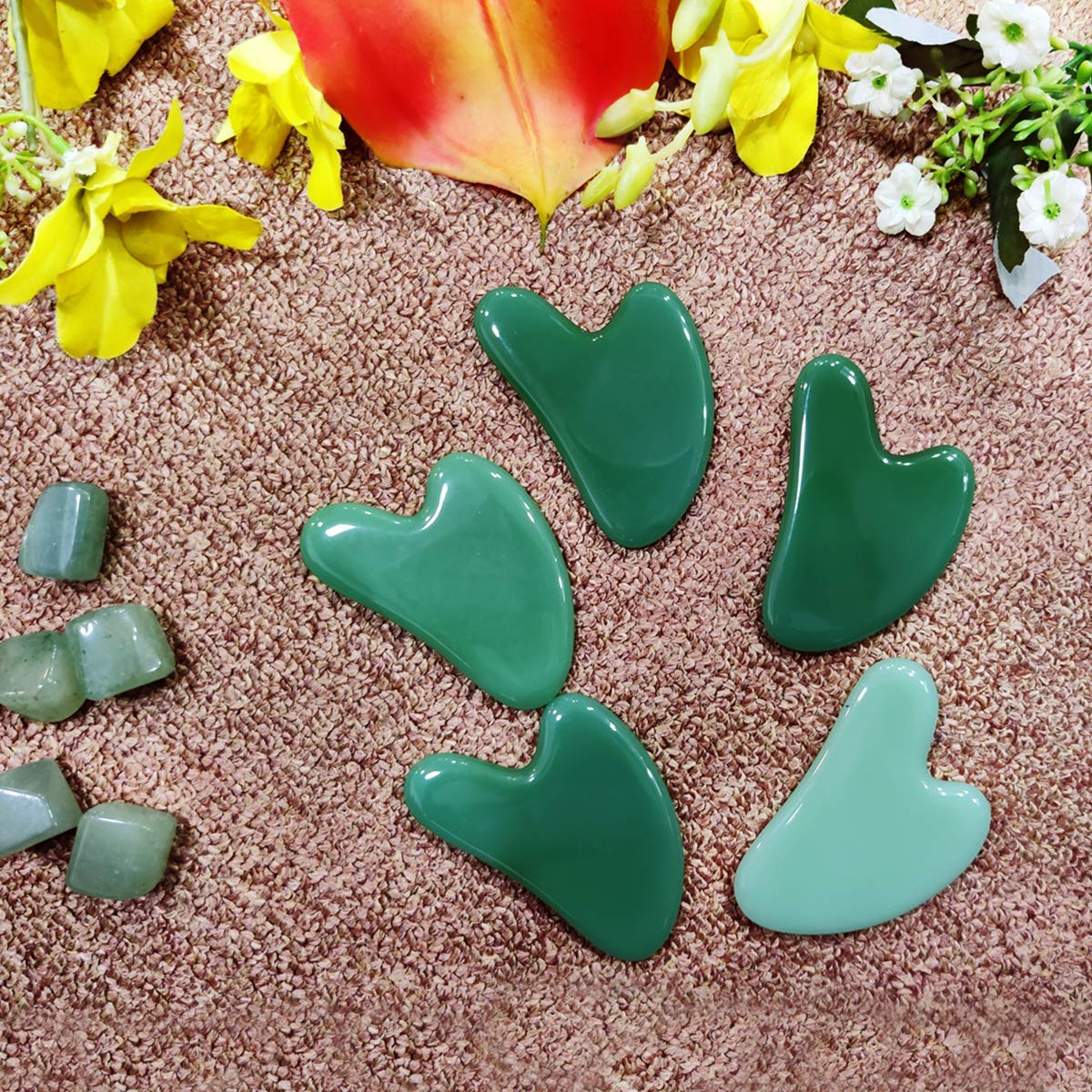 Premium Jade Gua Sha Tool for Face & Body - Natural Stone Gua Sha Board for SPA, Acupuncture Therapy & Trigger Point Relief - Facial Massager & Skin Care Roller for Glowing Skin - Perfect for Home Spa, Self-Care & Relaxation Therapy