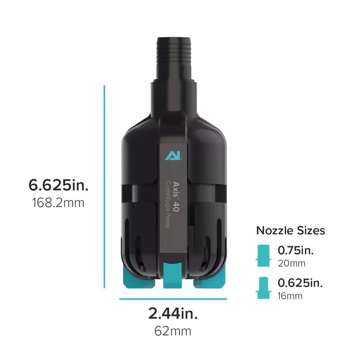 AquaIllumination AI Axis 40 Centrifugal Aquarium Pump - 400 GPH Ultra Quiet Energy Efficient Smart Controllable Water Pump for Saltwater & Freshwater Fish Tanks - Perfect for Reef Aquariums, Home & Office Decor