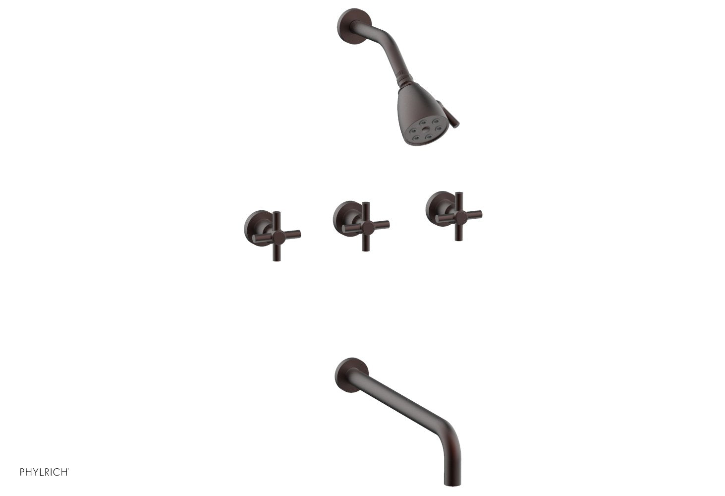 BASIC Three Handle Tub and Shower Faucet Set with 14