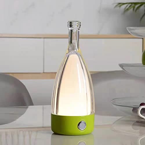 Anna Modern Table Lamp - Portable Wireless LED Bottle Light with Dimming Touch Control, USB Rechargeable for Home, Office, Hotel & Restaurant Decor | Perfect for Bedside, Desk & Dining Ambience (Red)