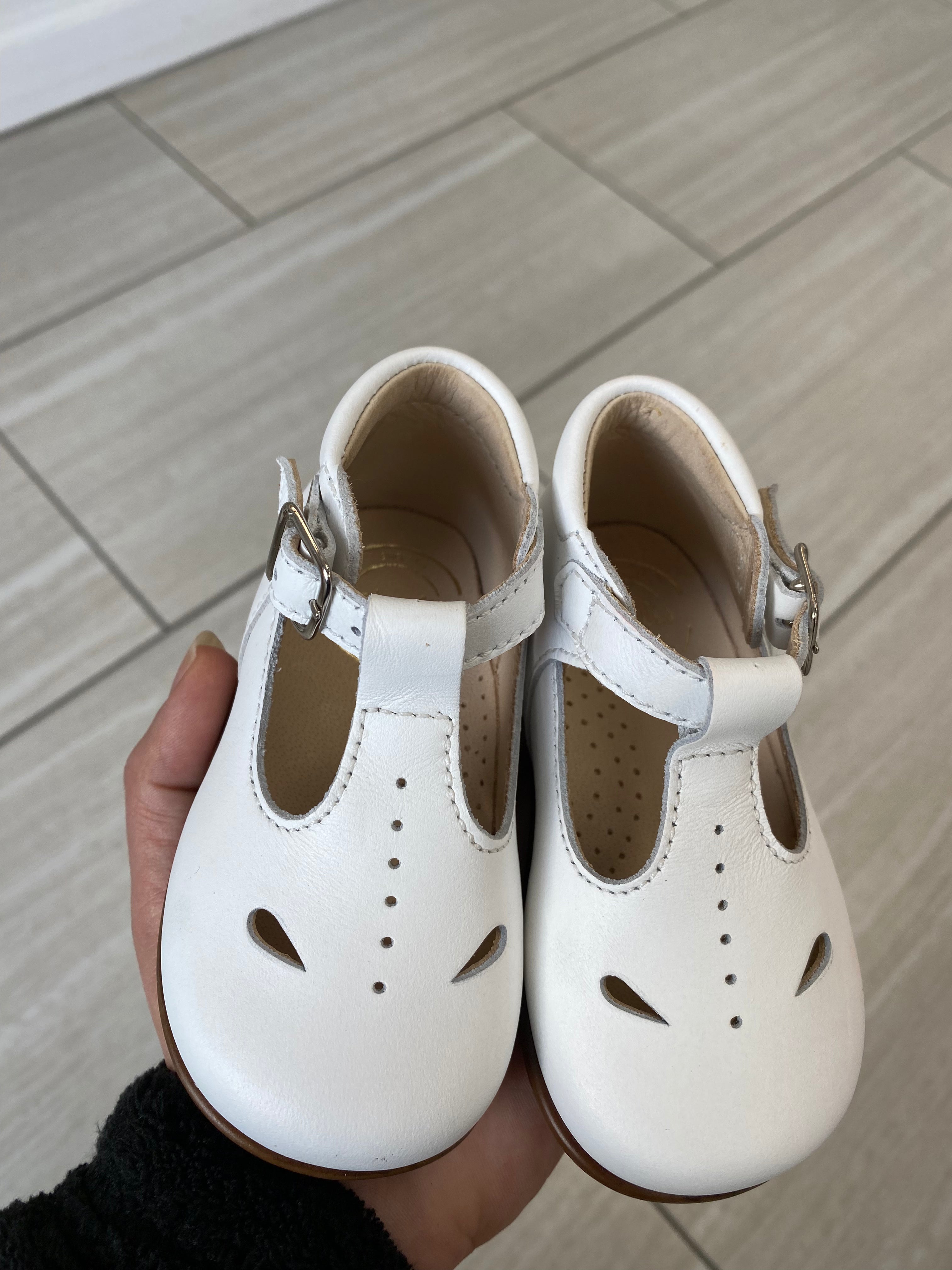 Beberlis White Perforated T-Strap Baby Shoes - Breathable First Walkers for Newborns & Infants | Perfect for Special Occasions, Photo Shoots & Daily Wear