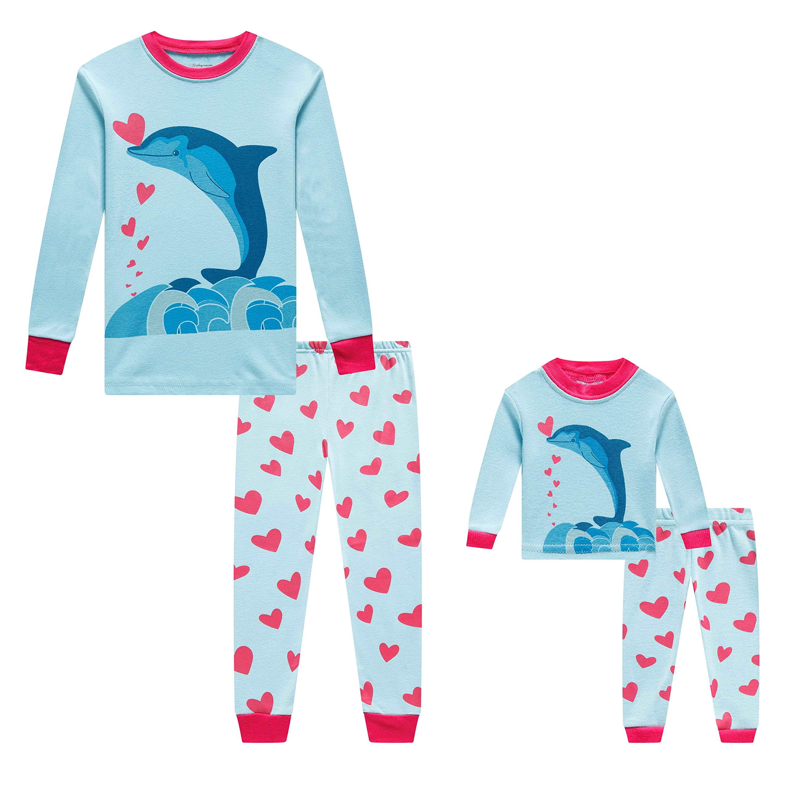 **Baby Girls Matching Pajama Set with Doll - Soft Cotton Sleepwear for Toddlers & Kids - Christmas Family Pajamas for Holiday Photos & Cozy Nights**