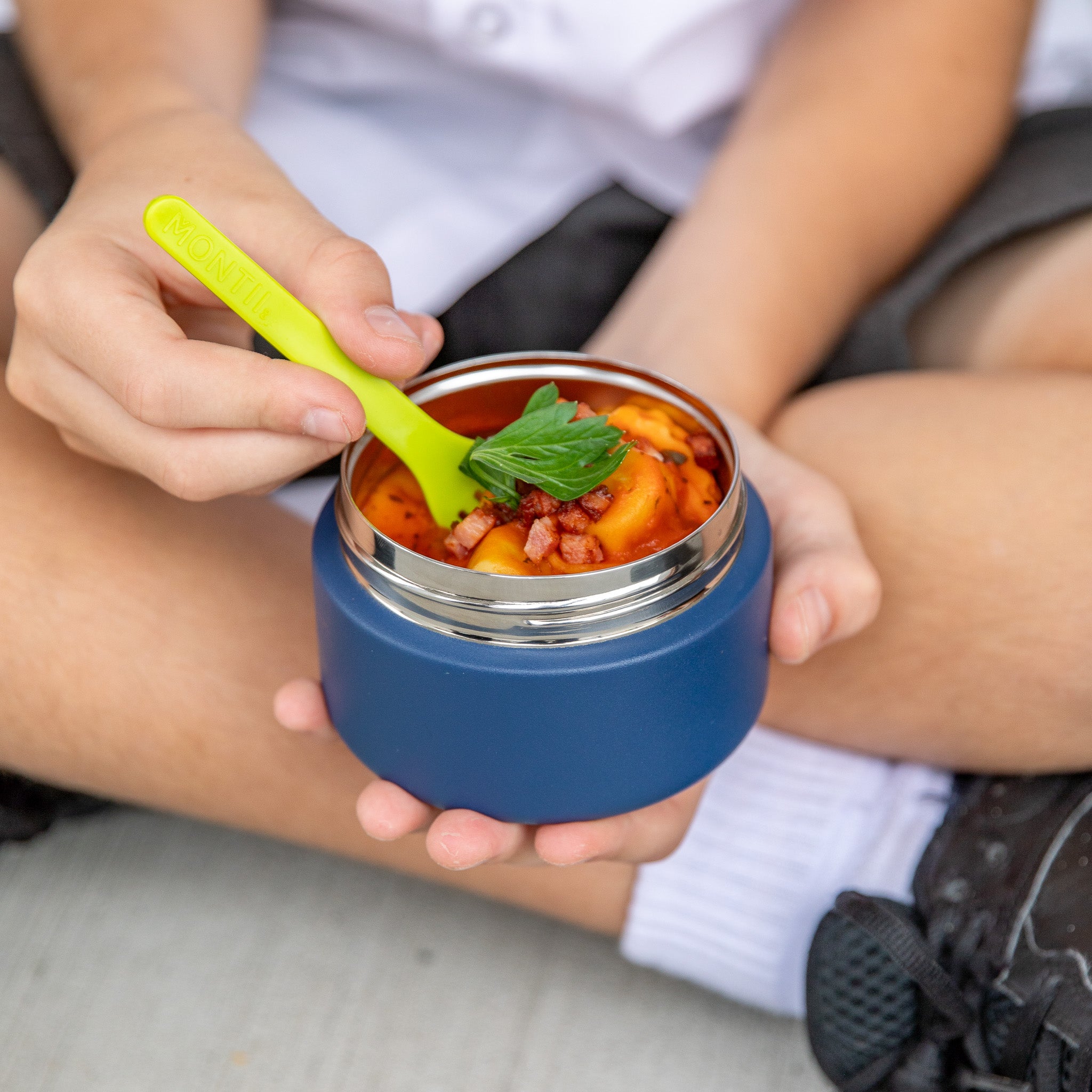 MontiiCo Insulated Stainless Steel Food Jar MINI - Navy Blue - Leak Proof & Temperature Retention for 12 Hours - Perfect for Kids Lunch, Office Meals, Picnics & Outdoor Adventures